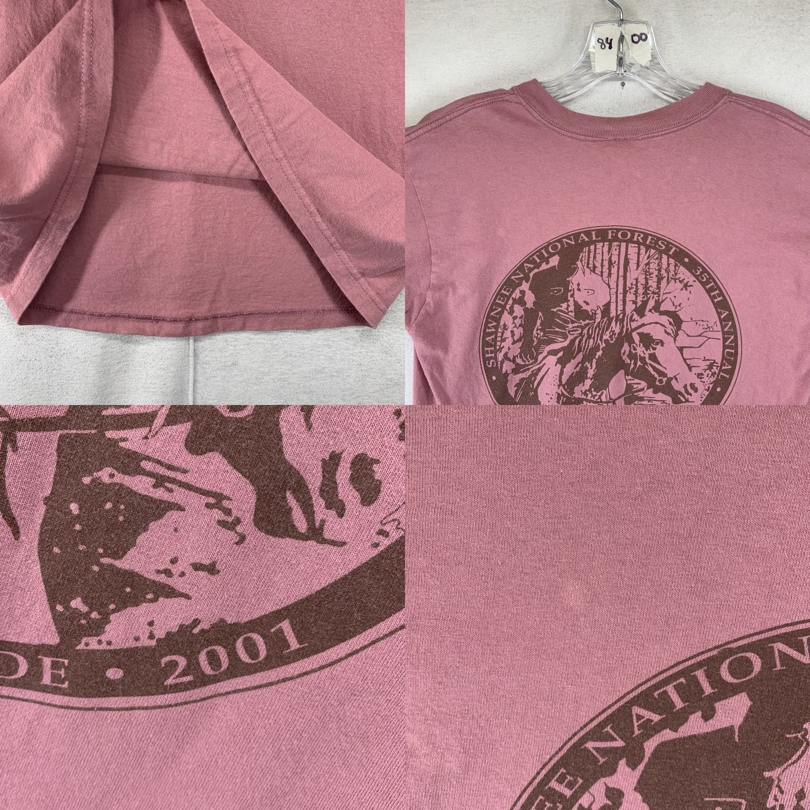 Anvil VINTAGE Anvil Horseback T-Shirt Graphic Print Red Medium 2001 Shawnee National Forest Nature Unisex Size US M / EU 48-50 / 2 - 8 Thumbnail