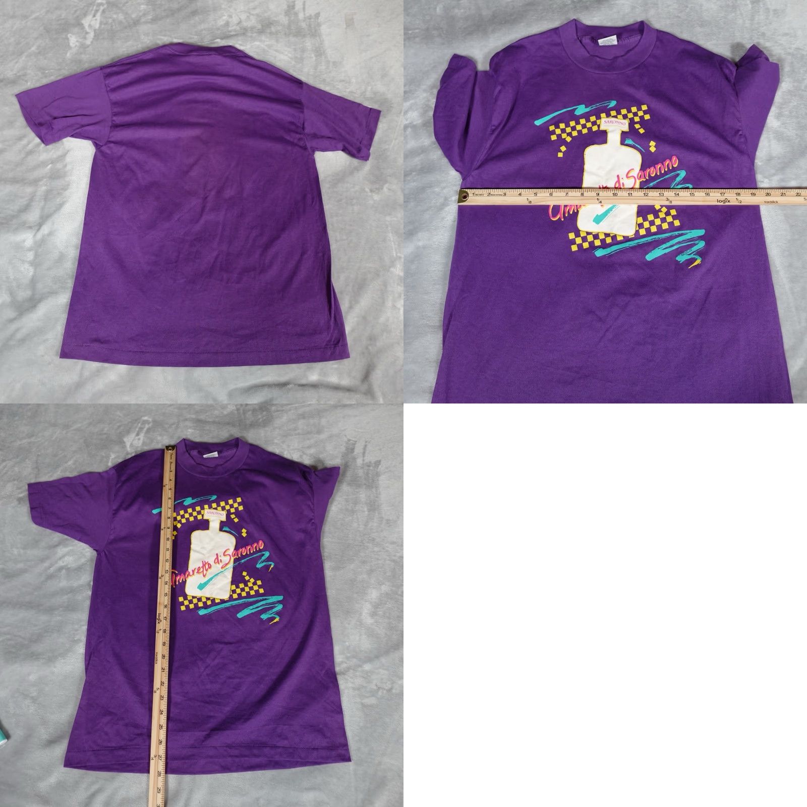 Vintage VINTAGE Amaretto Di Saronno T Shirt Mens M (Fits M) 90s Lightweight Graphic Print Purple Cotton Polyester Crew Neck Short Sleeve Size US M / EU 48-50 / 2 - 8 Thumbnail
