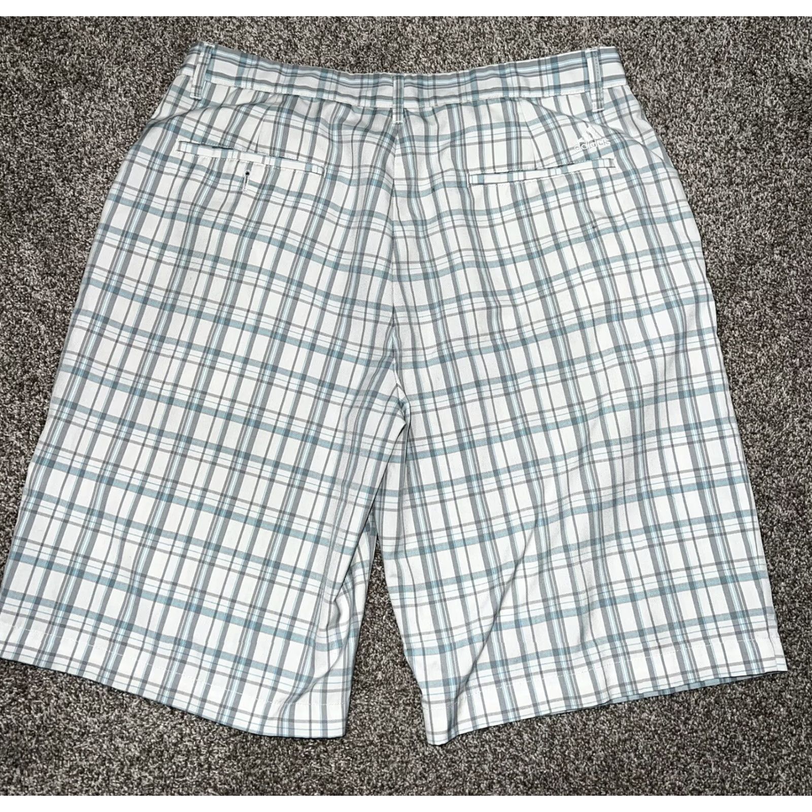 Adidas VINTAGE Adidas Men's Golf Shorts Bermuda Athletic Plaid Blue/Grey Size 34 Size US 34 / EU 50 - 2 Thumbnail