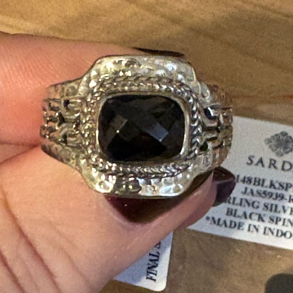 Other Sarda Sterling Silver Ring Black Spinel NWT Size ONE SIZE - 1 Thumbnail