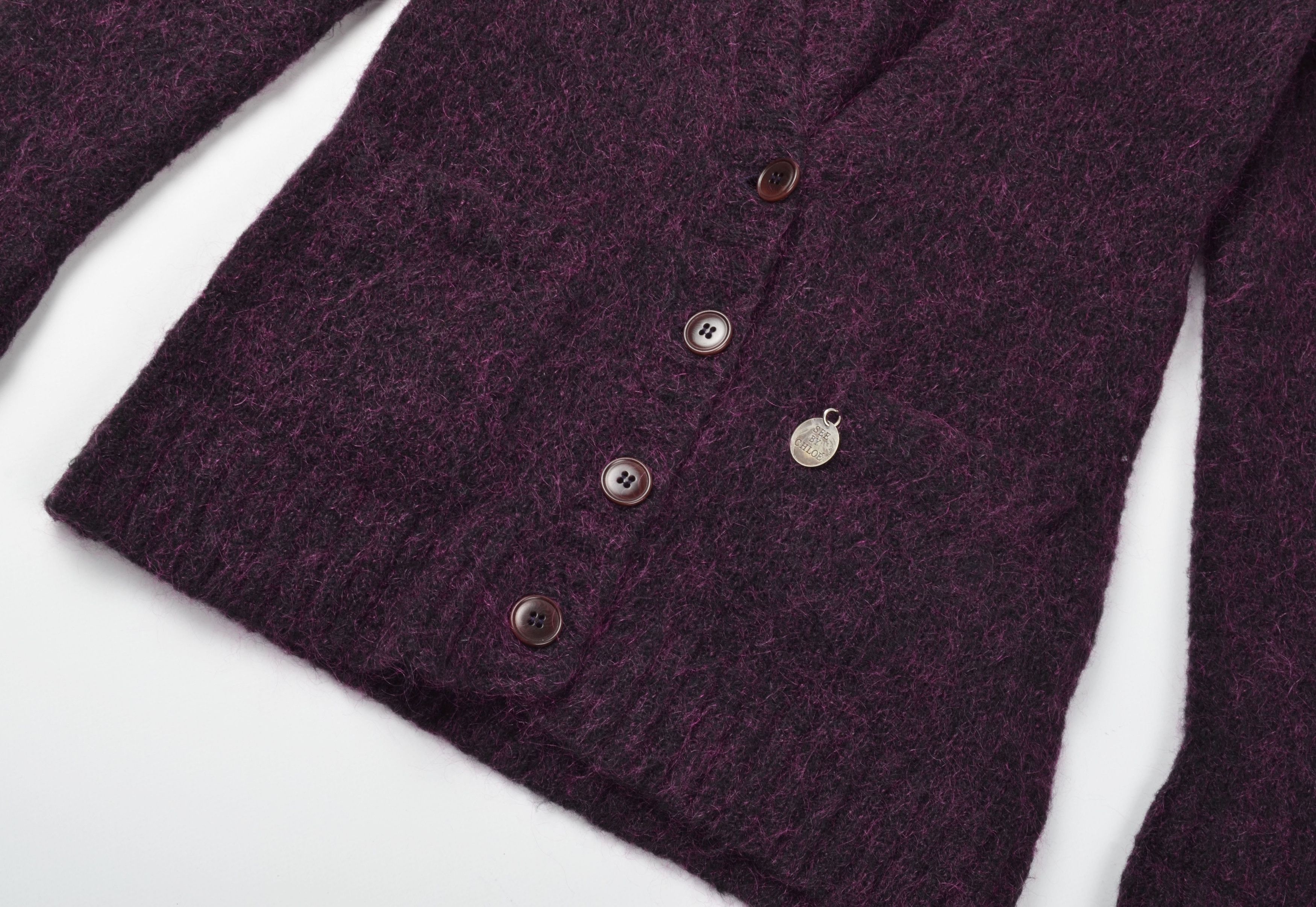 See by Chloe See by Chloe V-Neck Wool Mohair Blend Long Sleeve Cradigan Size S / US 4 / IT 40 - 6 Thumbnail