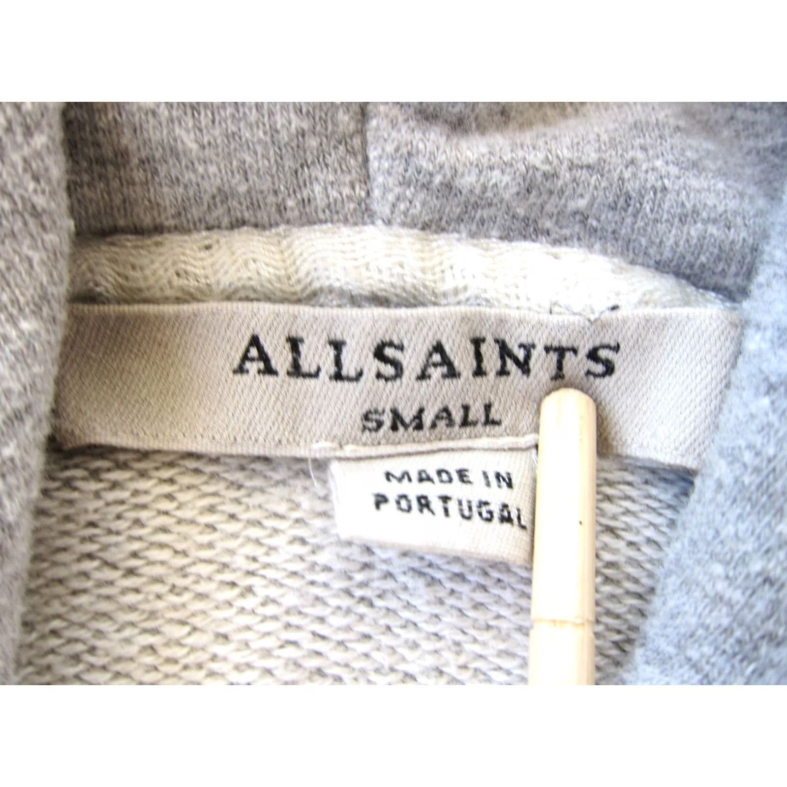 Allsaints ALLSAINTS Soft Cotton Stretch Grey Cut Off Cropped Hoodie Sweatshirt Women Small Size S / US 4 / IT 40 - 2 Thumbnail