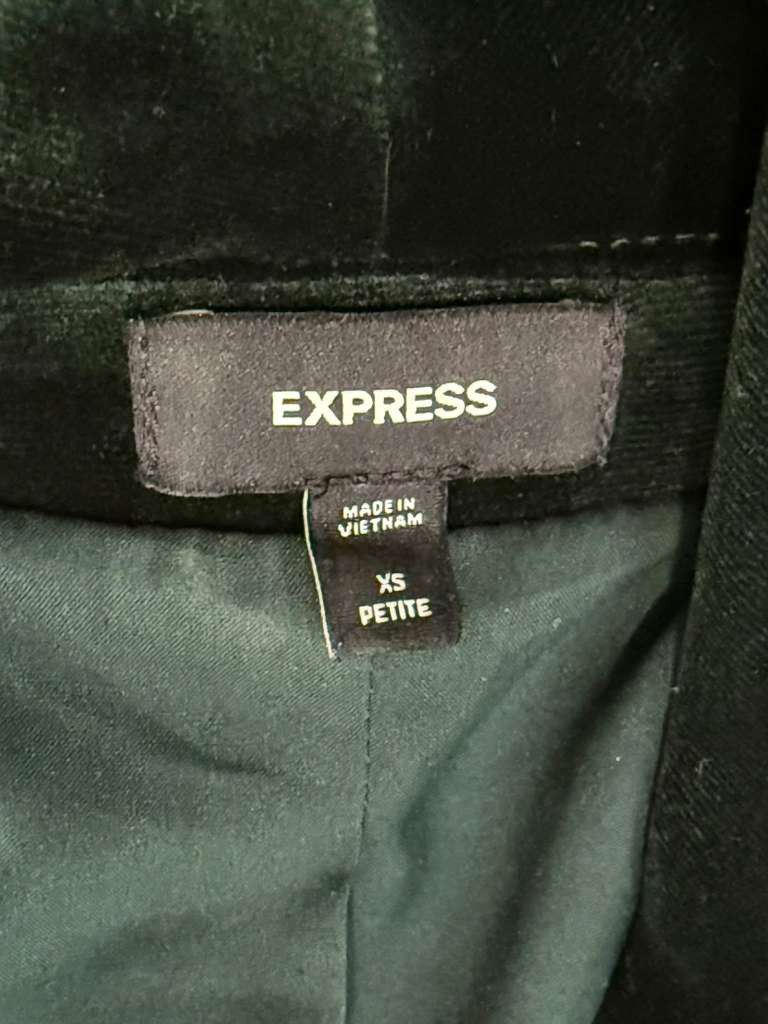 Express Elegant Express Velvet Women's Suit Set Dark Green - XS Size 25" / US 0 / IT 36 - 7 Thumbnail