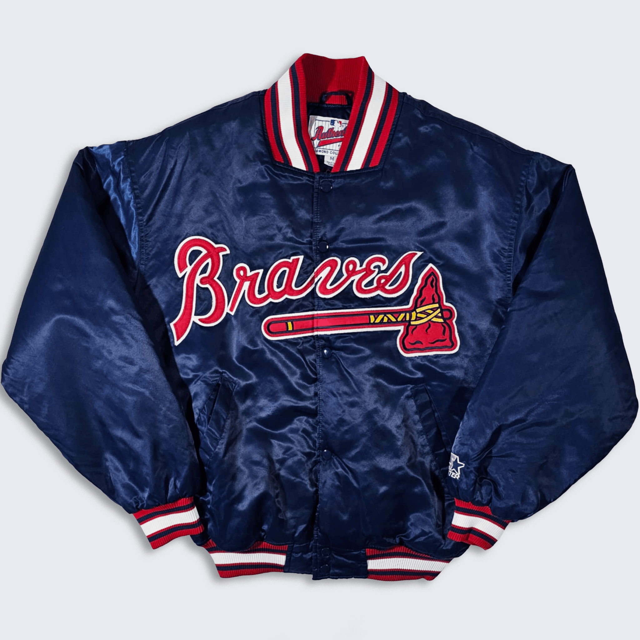 MLB × Starter × Vintage Atlanta Braves Vintage 90s Starter Satin Bomber Jacket Size US M / EU 48-50 / 2 - 1 Thumbnail