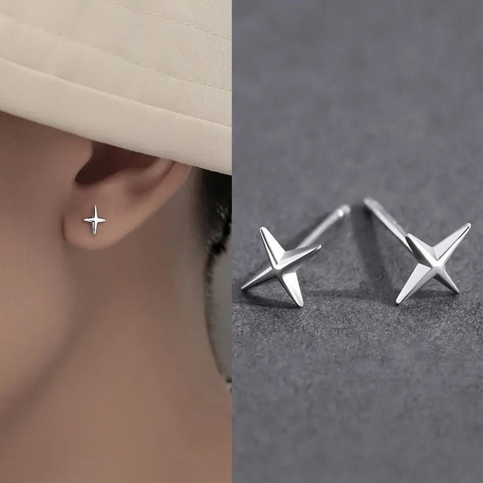 Jewelry × Vintage Punk Small Cross Stud Earrings Size ONE SIZE - 1 Thumbnail