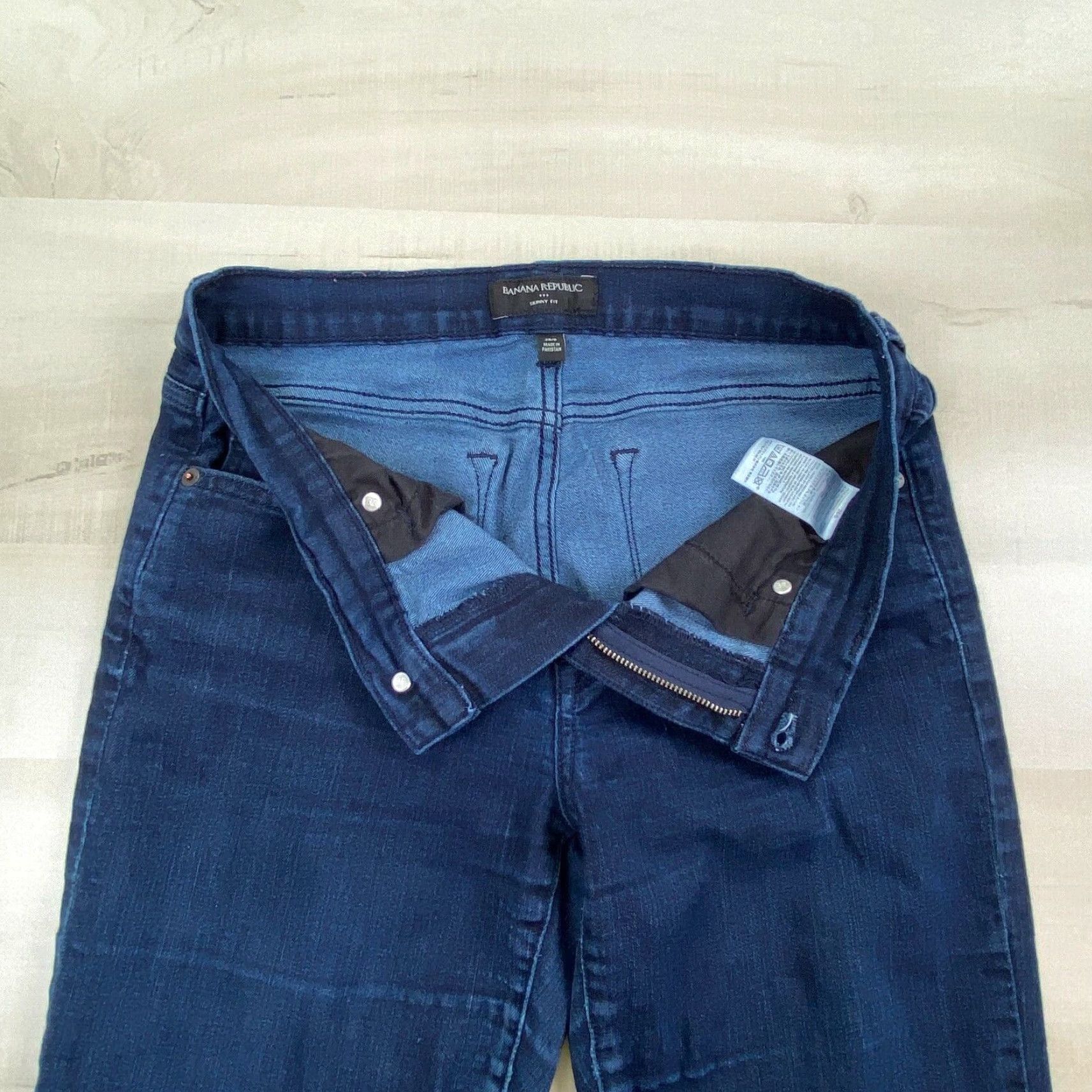 Banana Republic Banana Republic Womens Skinny Fit Jeans 6 Dark Blue Mid Rise Stretch Cotton Blend Size 28" / US 6 / IT 42 - 3 Thumbnail