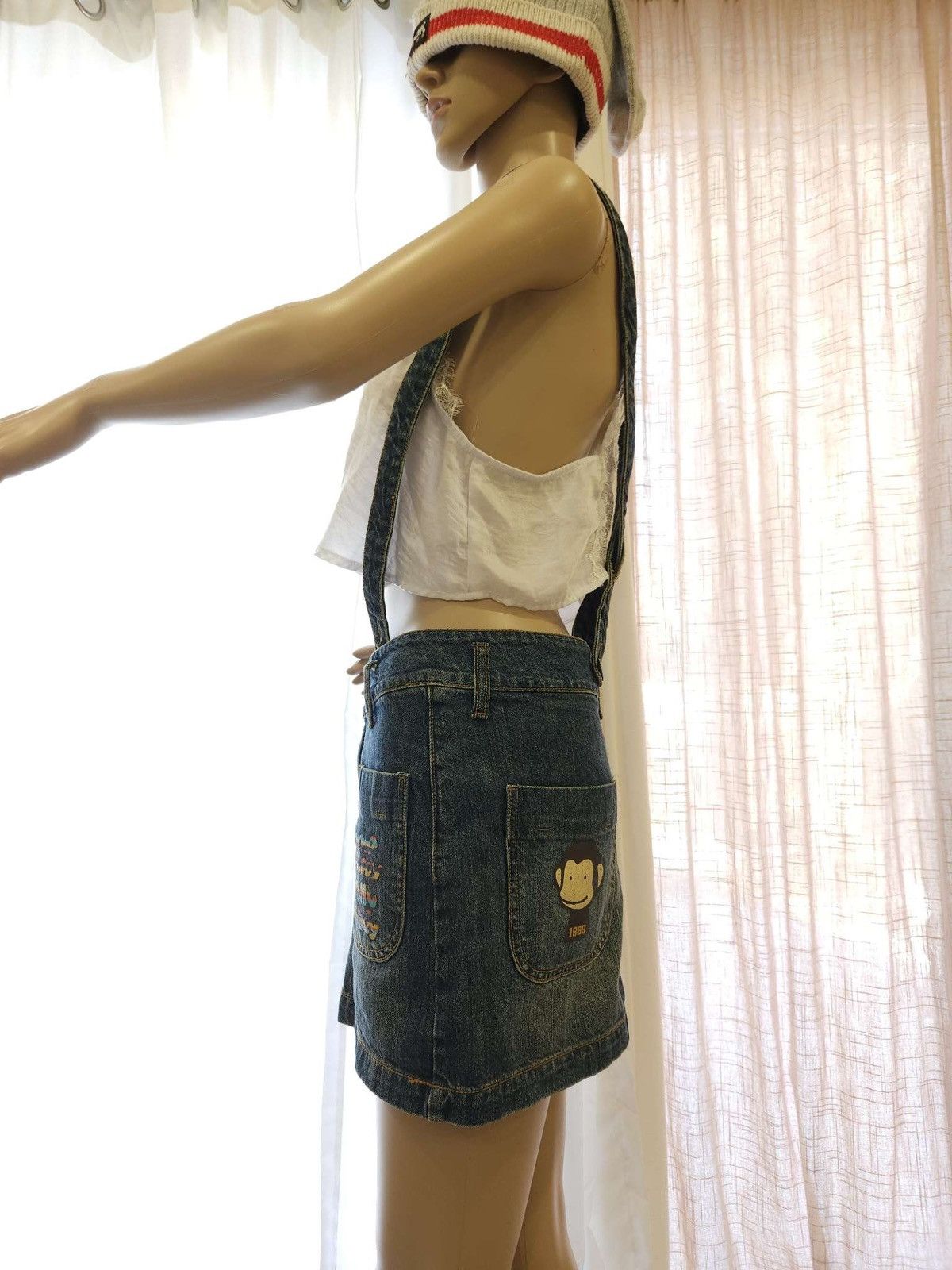 Vintage 1990sVintage Suspender Skirt By Banana Chippy A Jolly Monkey Size 30" / US 8 / IT 44 - 7 Thumbnail
