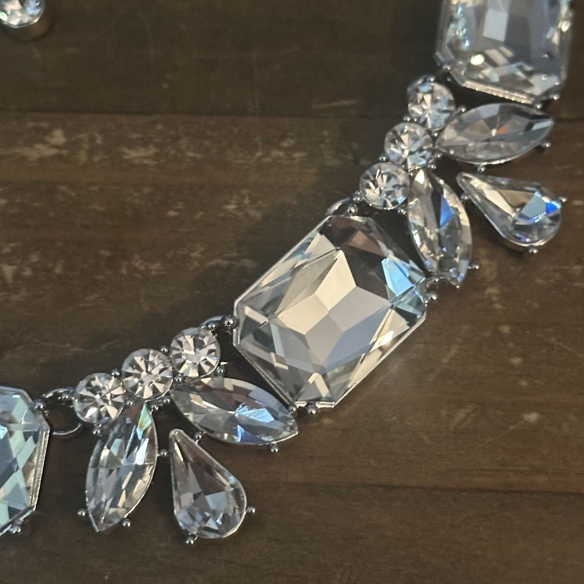 Other Silver tone chunky clear rhinestone statement necklace Size ONE SIZE - 2 Thumbnail