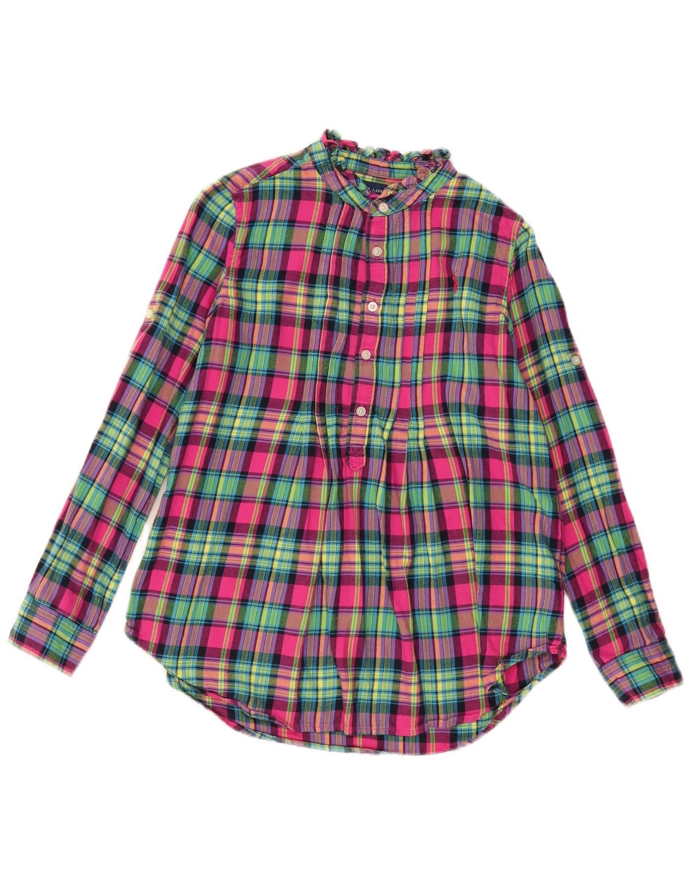 Ralph Lauren Girls Pullover Flannel Shirt 11-12 Years Multicoloured Cotto Size M / US 6-8 / IT 42-44 - 1 Thumbnail