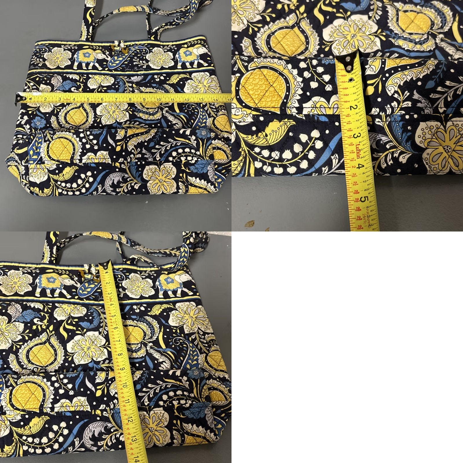 Vera Bradley VERA BRADLEY Ellie BLUE PRINT QUILTED HANDBAG TOGGLE TOP TOTE PURSE 3 Pocket Tote Womens Large Multicolor Size L / US 10 / IT 46 - 8 Thumbnail