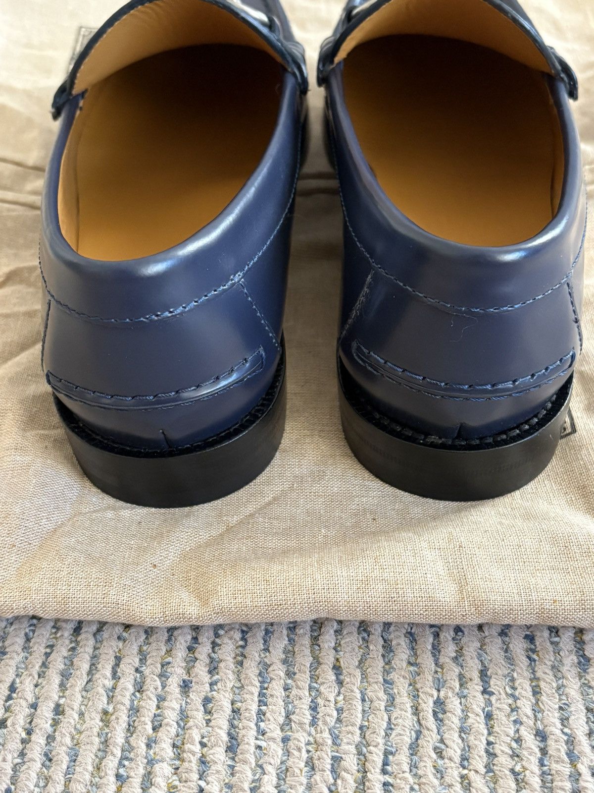 Gucci Navy Horsebit Loafers Size US 8 / EU 41 - 4 Thumbnail