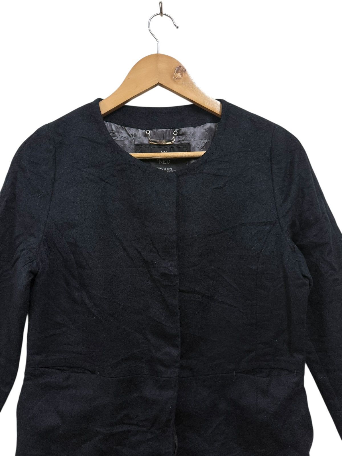 Yohji Yamamoto Ined Japan Yohji Yamamoto Collarless Coat Jacket Size S / US 4 / IT 40 - 2 Thumbnail