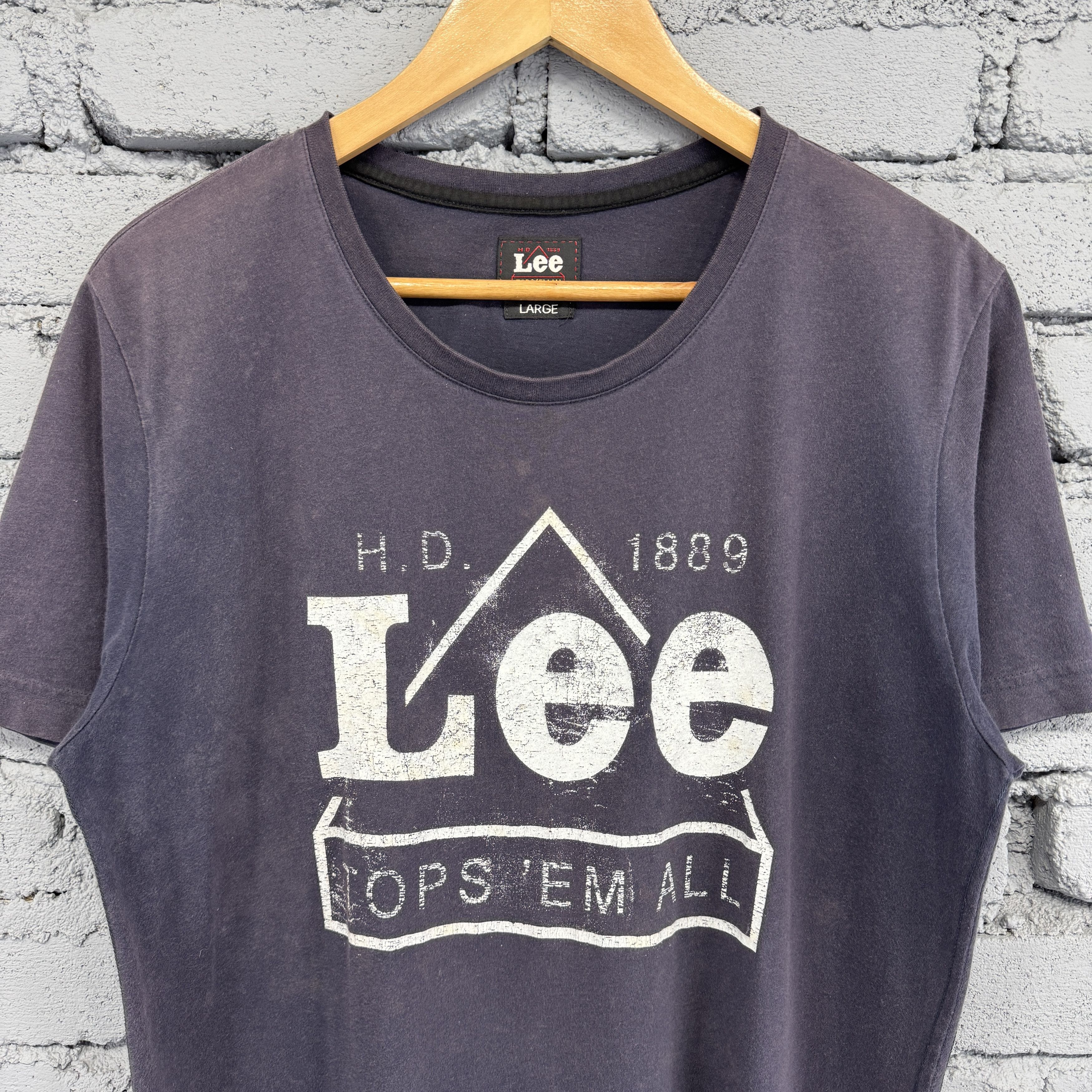 Vintage Rare Vintage Sunfaded Lee Big Logo Tshirt Size US L / EU 52-54 / 3 - 3 Thumbnail