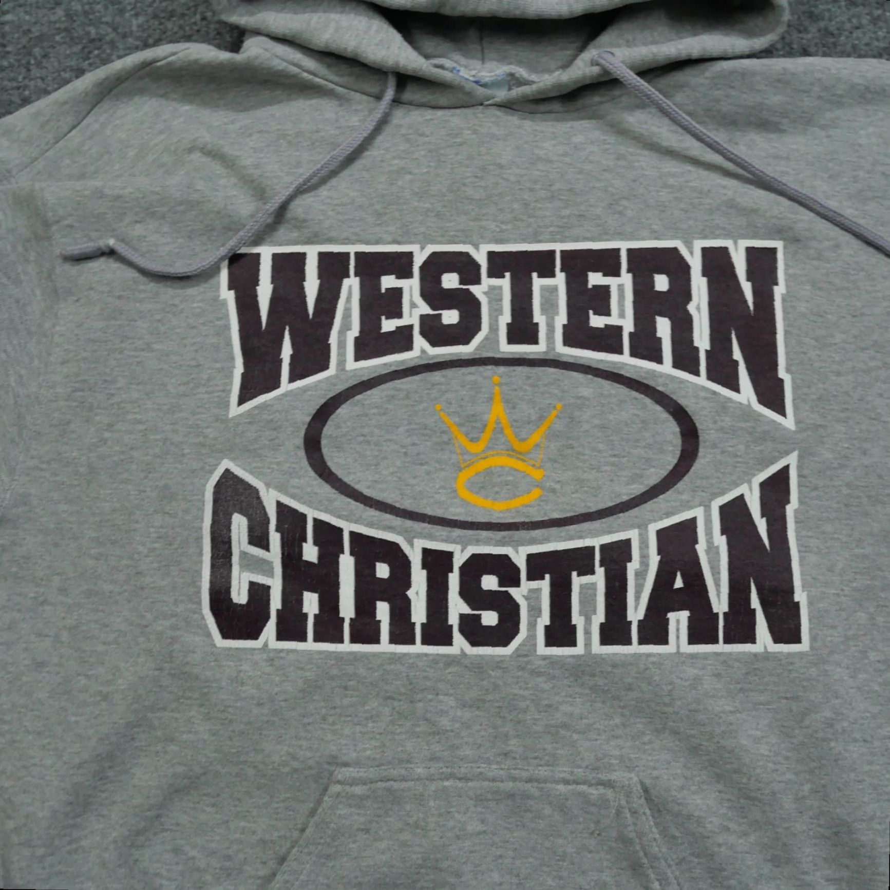 Vintage VINTAGE Western Christian Hoodie Mens Adult Medium Gray Pullover 90s Y2K Size US M / EU 48-50 / 2 - 2 Thumbnail
