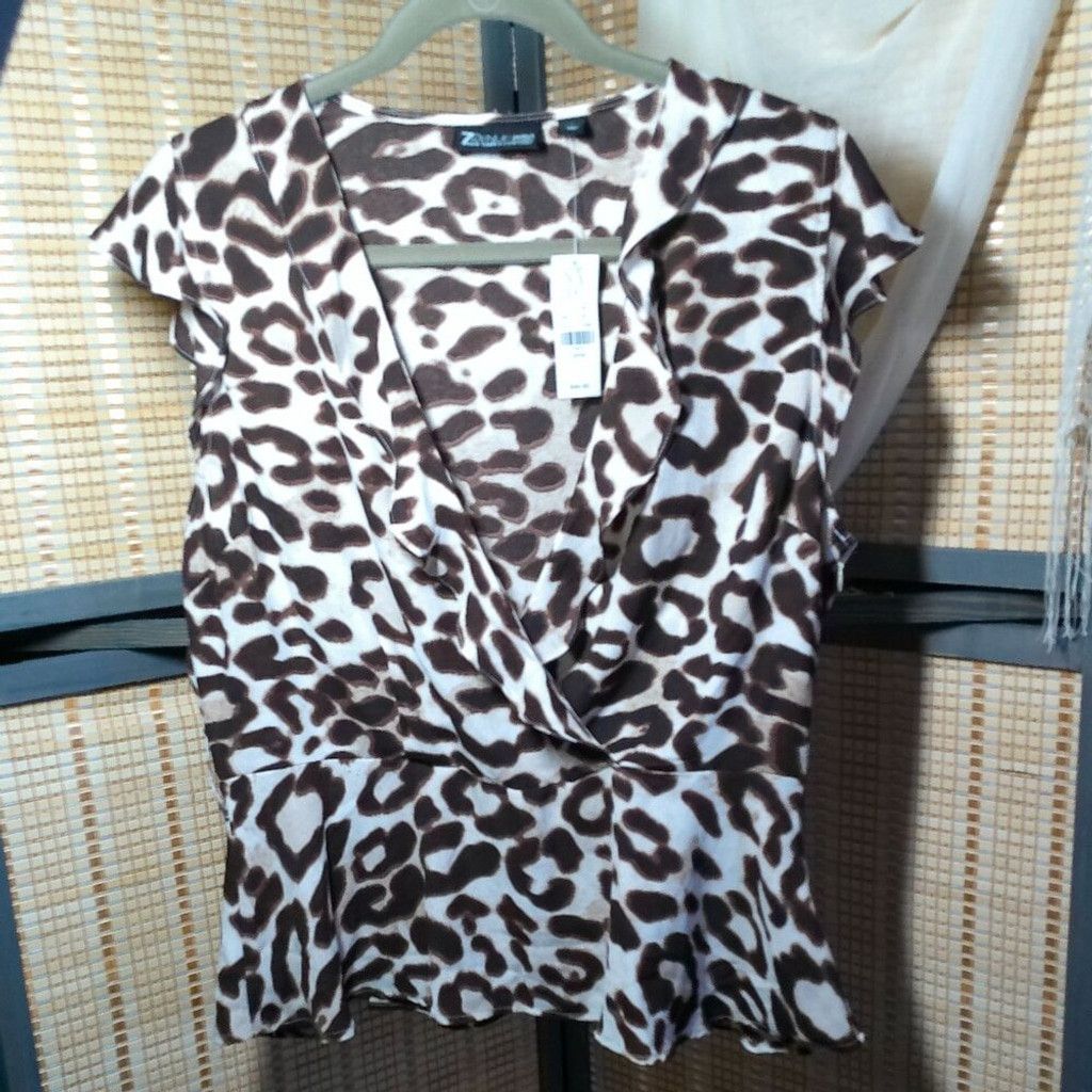 Other NY & Co 7th Street Design Studio Leopard Print Blouse Size L / US 10 / IT 46 - 1 Thumbnail