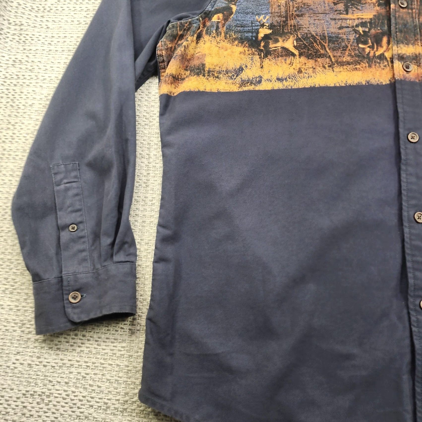 Croft & Barrow VINTAGE? No, but Croft & Barrow Shirt Mens XL Blue Deer Wildlife Scenic Button Up Cotton Outdoor Size US XL / EU 56 / 4 - 3 Thumbnail