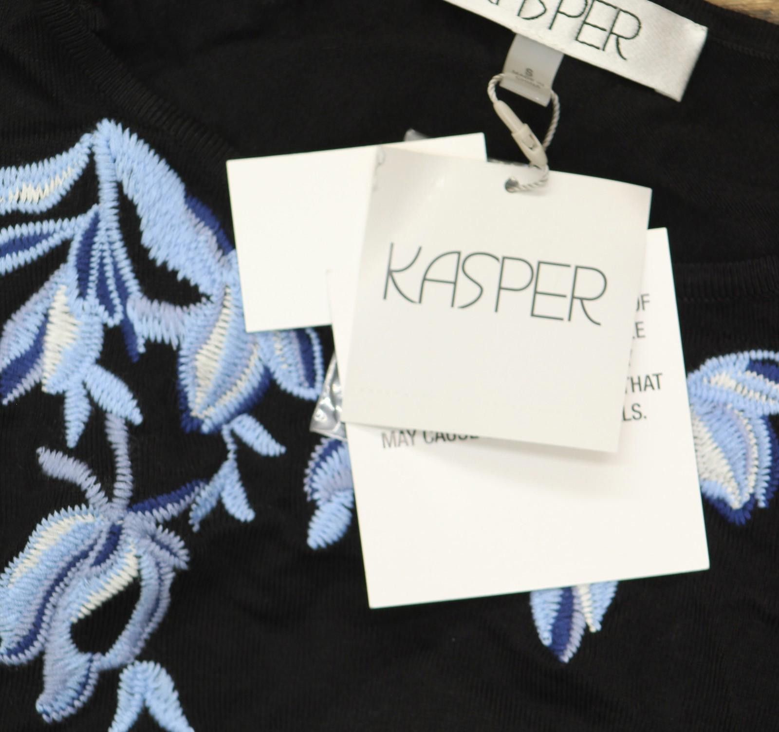 Other Kasper Sleeveless Embroidered Blouse Shirt 10924833 Black S Size S / US 4 / IT 40 - 3 Thumbnail