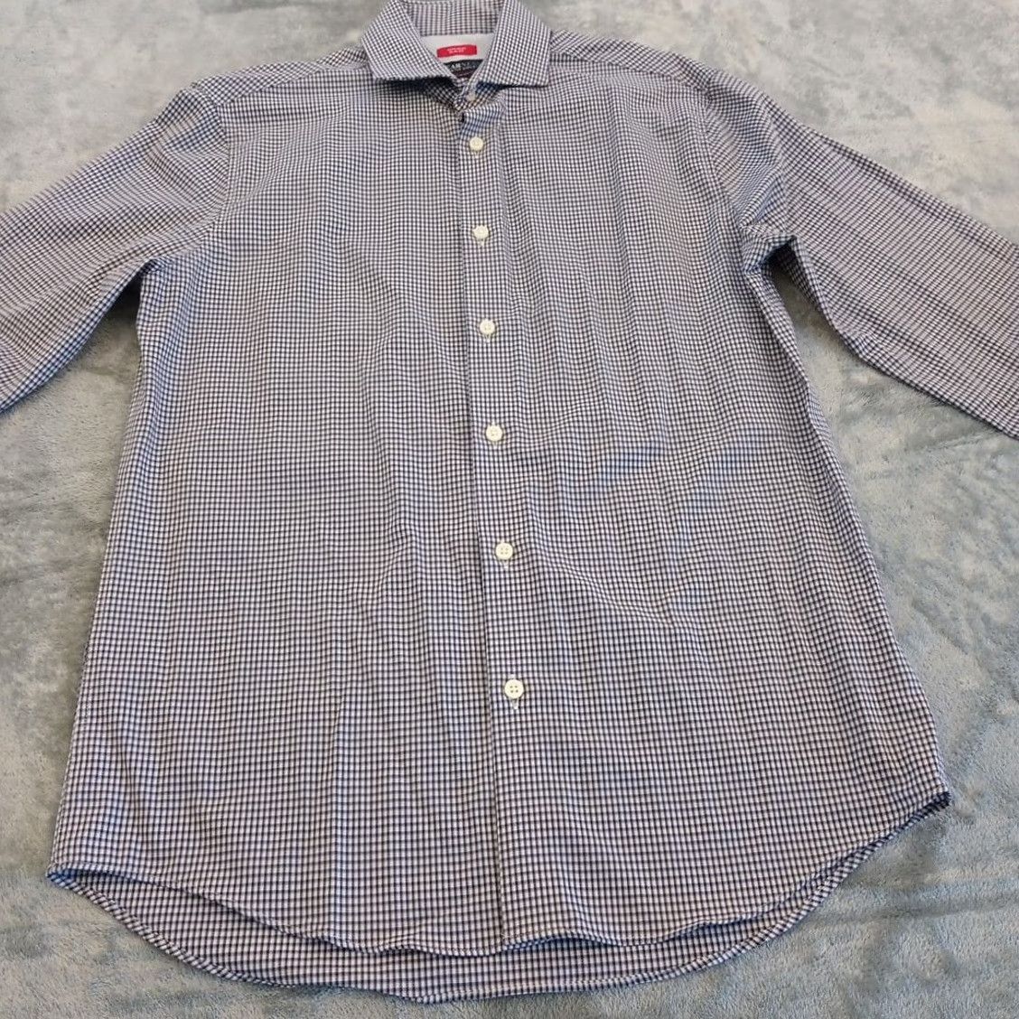 Kenneth Cole Kenneth Cole Awareness Shirt Mens 15.5 Slim Gray Plaid Long Sleeve Button Up Size US L / EU 52-54 / 3 - 4 Thumbnail