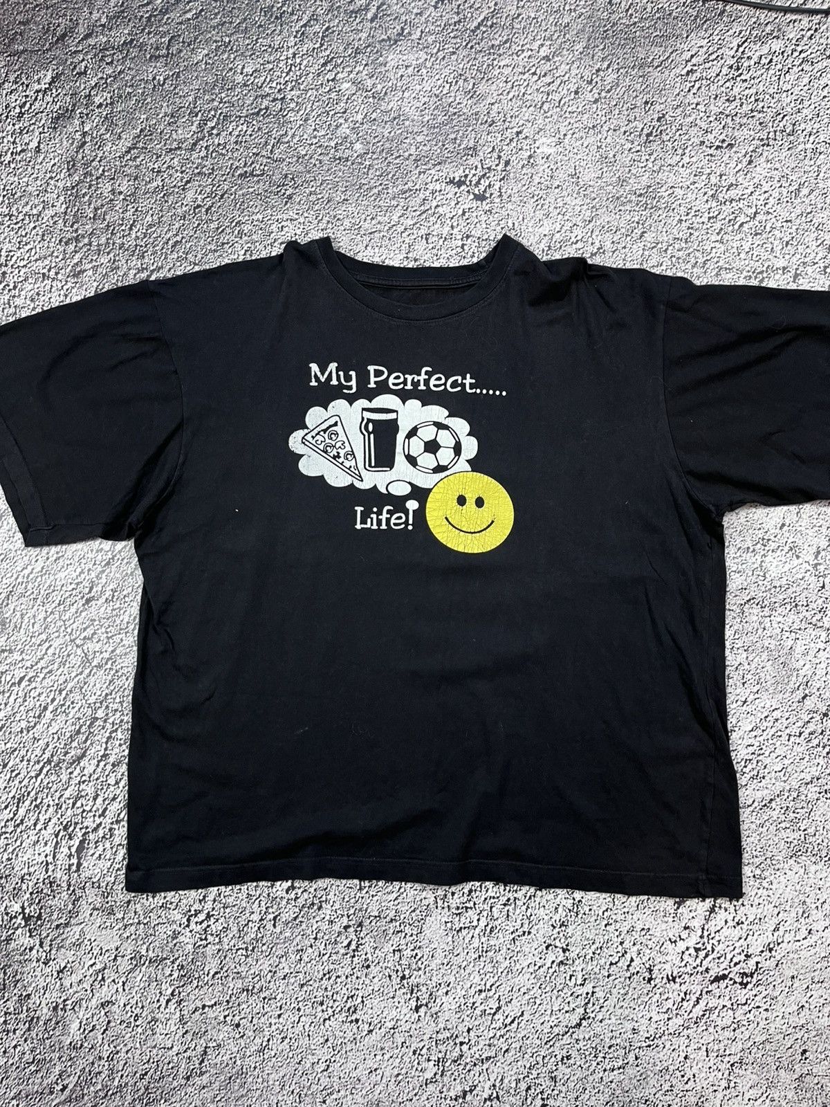 Vintage Vintage 90s Faded Humor Perfect Life Logo Tee Size XXL Size US XXL / EU 58 / 5 - 1 Thumbnail