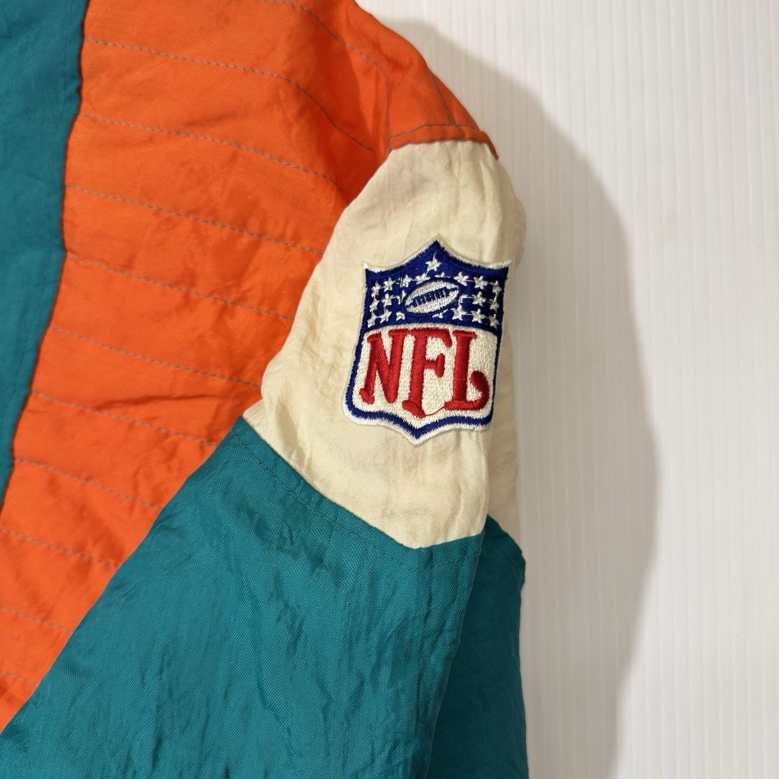 Starter VTG STARTER MIAMI DOLPHINS 1/2 ZIP W HOOD WINTER JACKET XL!! Size US XL / EU 56 / 4 - 4 Thumbnail