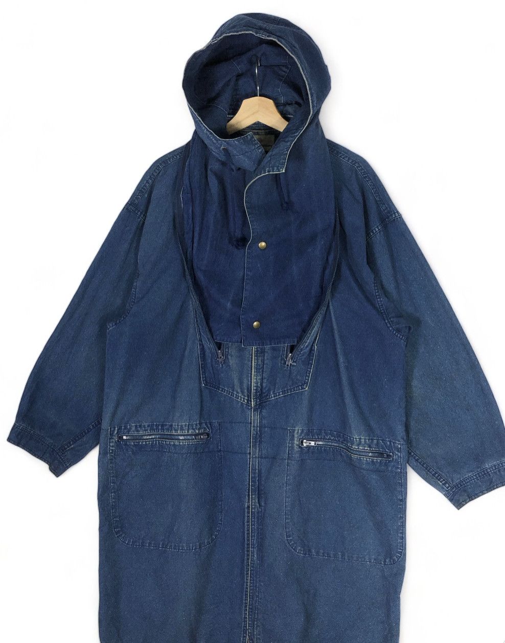 Marithe + Francois Girbaud RARE🔥80’S MFG NUN STYLE DENIM JACKET FLAP ZIP HOOD Size US L / EU 52-54 / 3 - 9 Thumbnail