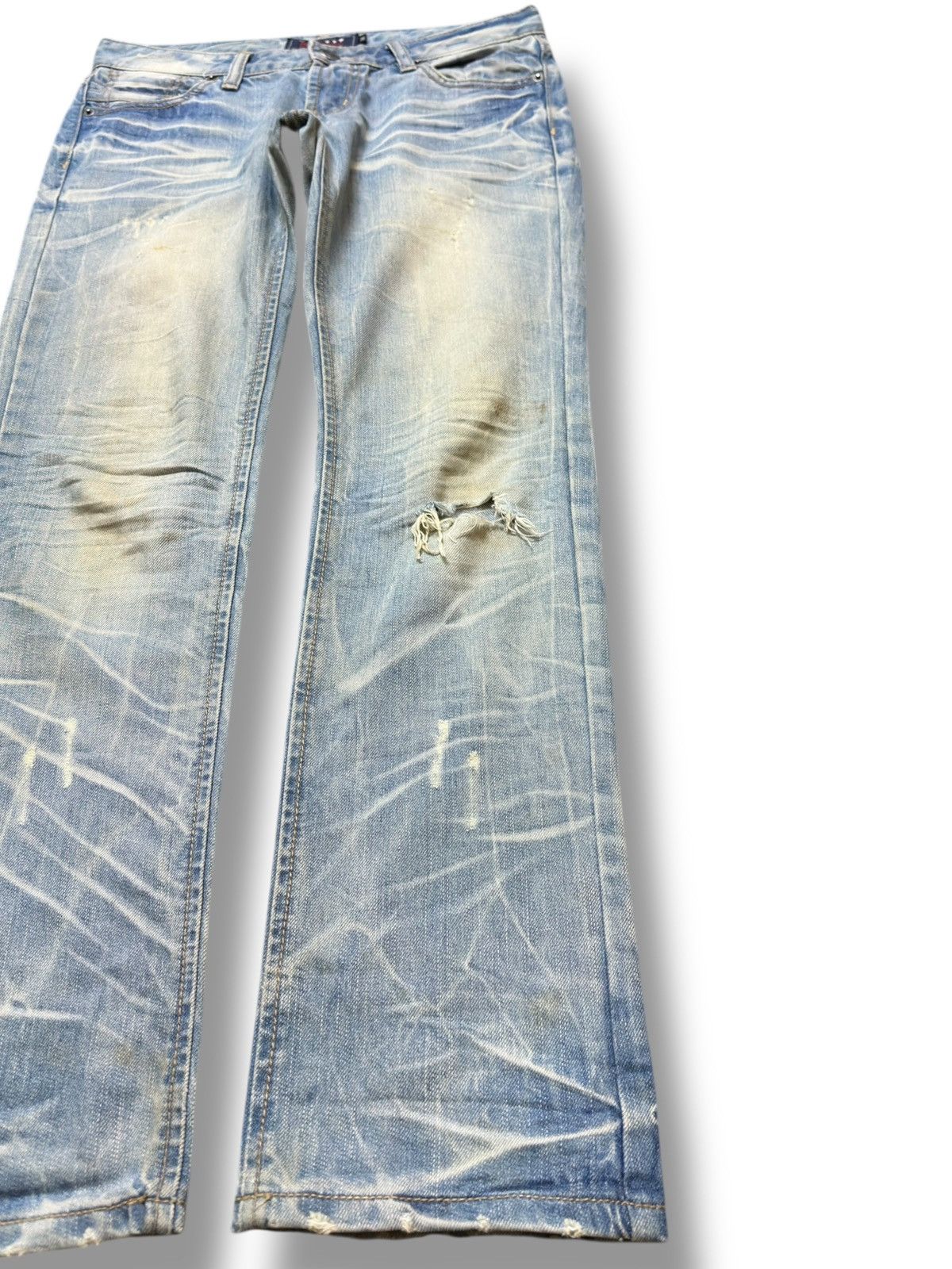 After Six Vintage AFT10 Faded Wrinkles Whiskers Distressed Denim Size US 31 - 4 Thumbnail
