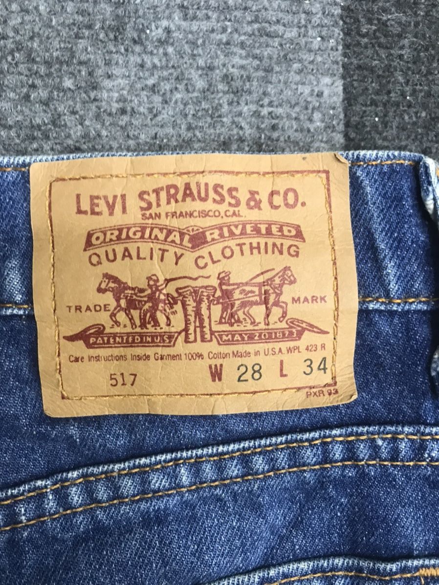 Levi's 💥Flare 90s💥Vintage 90s Levis 517 Flare Blue Wash Jeans Size US 27 - 16 Thumbnail