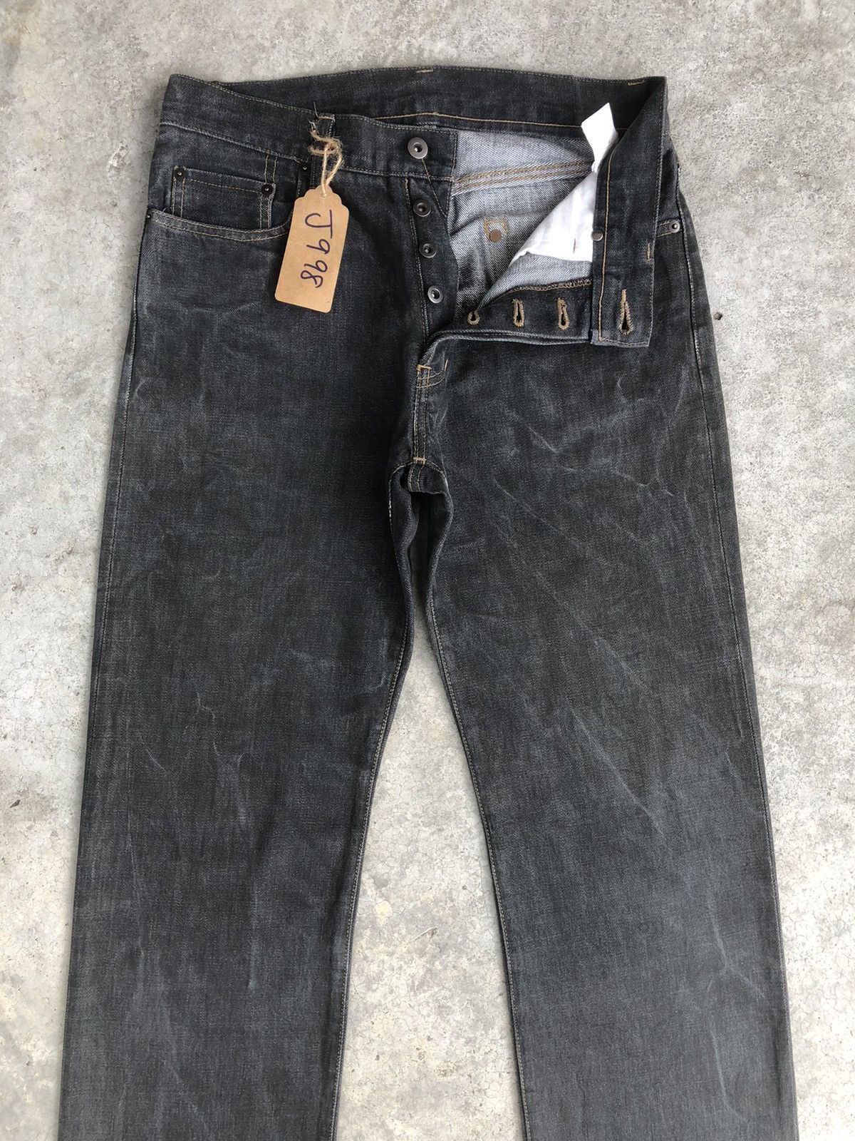 Japanese Brand Comme Ca Du Selvedge Denim Distressed Jeans Size US 30 / EU 46 - 3 Thumbnail