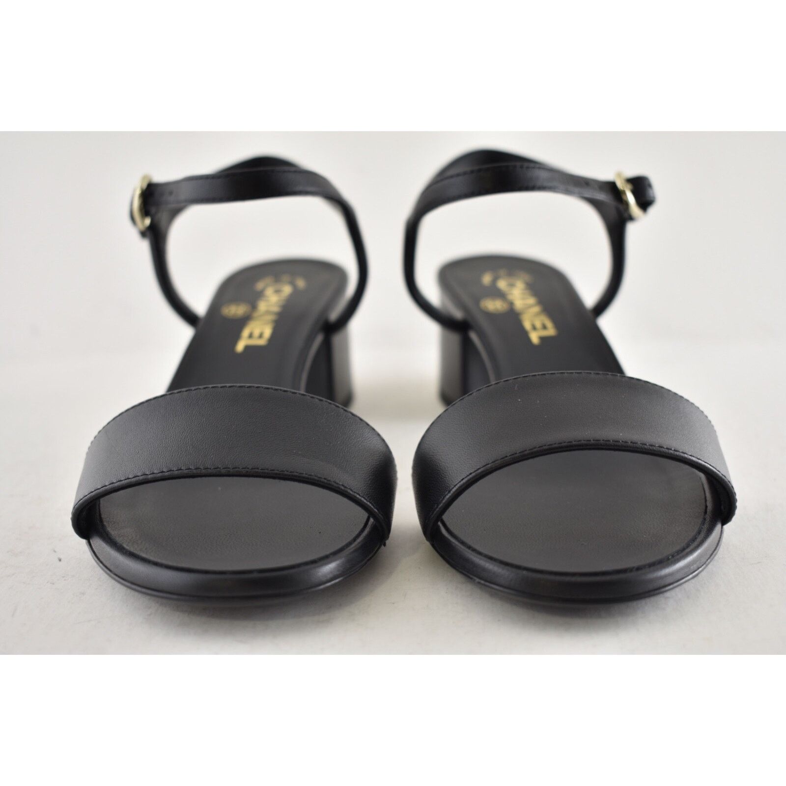 Chanel Chanel 24C Black Lambskin Leather Gold Logo Ankle Strap Size US 8 / IT 38 - 6 Thumbnail