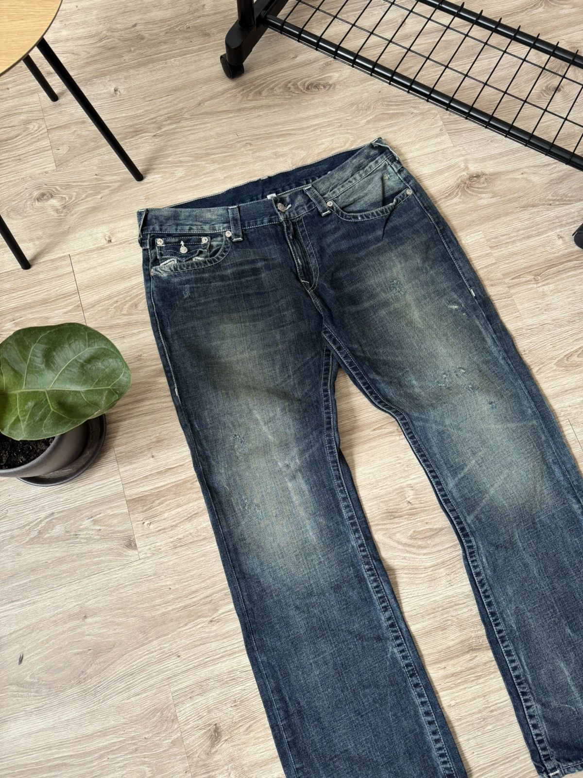 Other Vintage Y2K True Religion Distressed Washed Denim Jeans Size US 38 / EU 54 - 7 Thumbnail