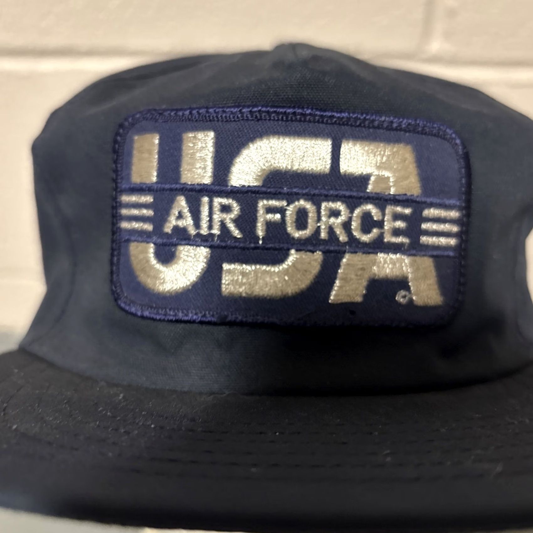 Vintage VINTAGE Best Cap Flat Brim Hat USA Air Force USAF Embroidered Blue USA Made Mens Size ONE SIZE - 4 Thumbnail