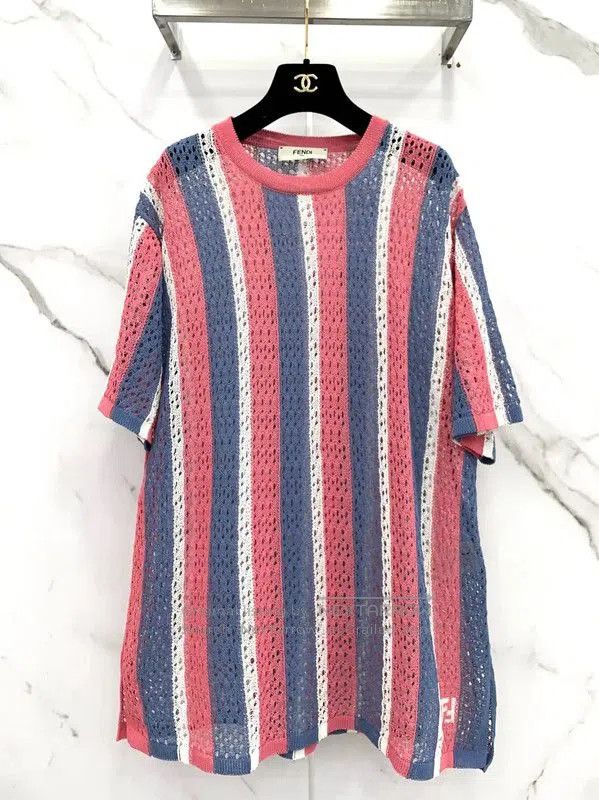 Fendi Fendi Colorful Cotton Blend Short Sleeve T-Shirt . Size L / US 10 / IT 46 - 4 Thumbnail