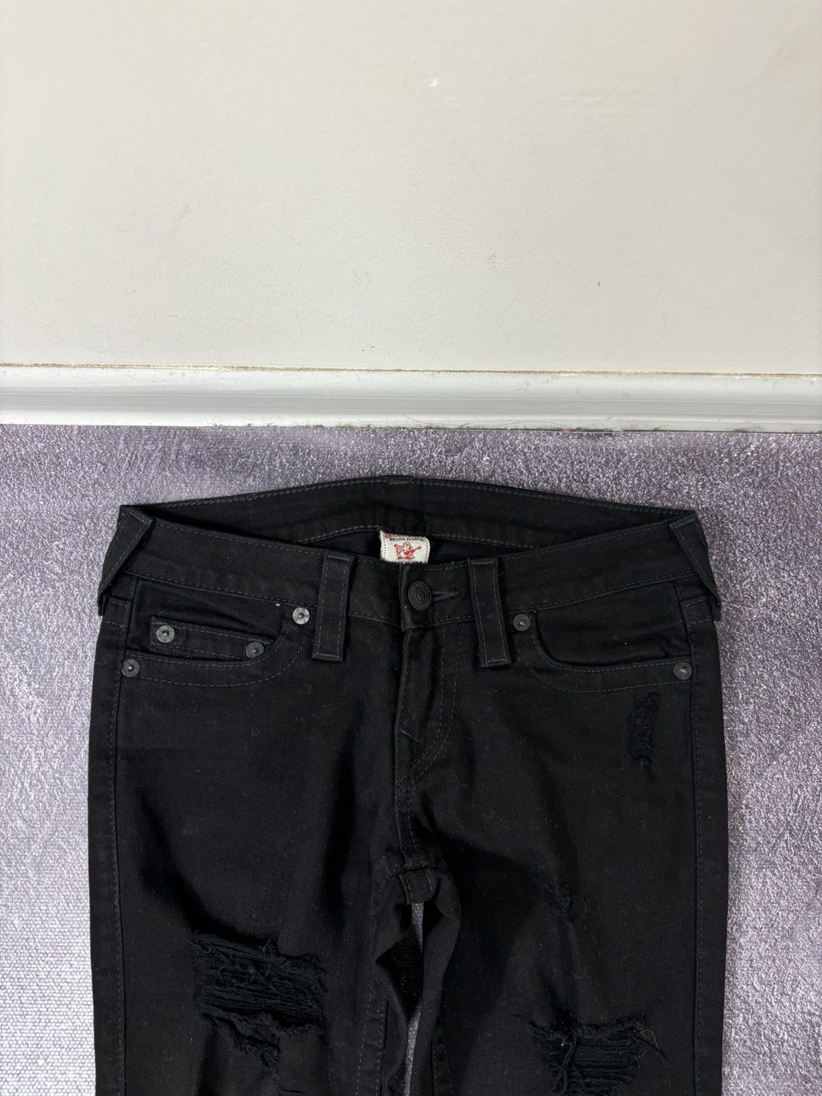True Religion Vintage True Religion Y2K Women’s Ripped Black Skinny Jeans Size 27" / US 4 / IT 40 - 8 Thumbnail