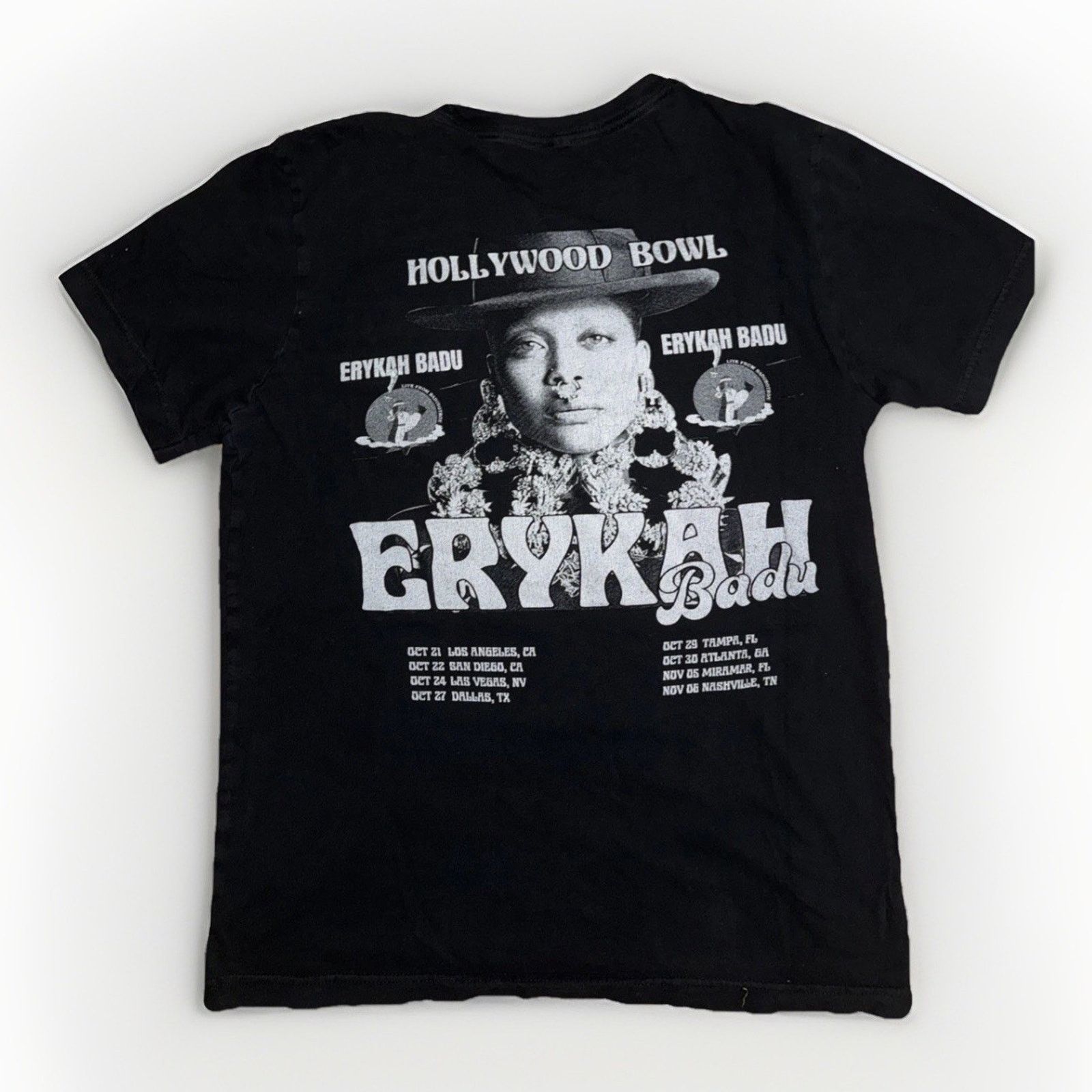 Band Tees × Vintage Erykah Badu Hollywood Bowl Concert T-Shirt Black M 18x25 Size US M / EU 48-50 / 2 - 3 Thumbnail