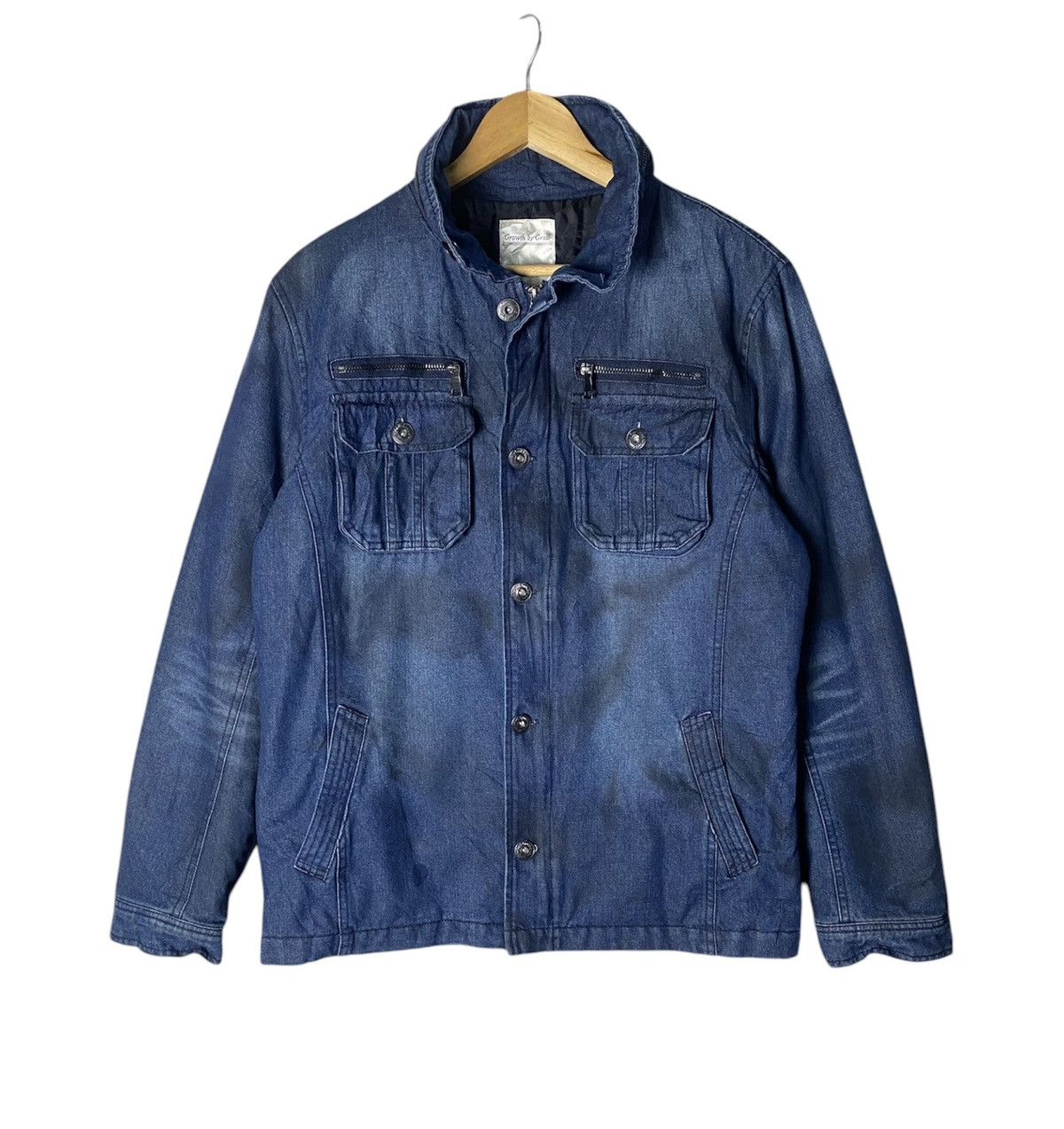 Japanese Brand Growth Of Grail Style Bule Denim Jacket Size US XL / EU 56 / 4 - 1 Thumbnail