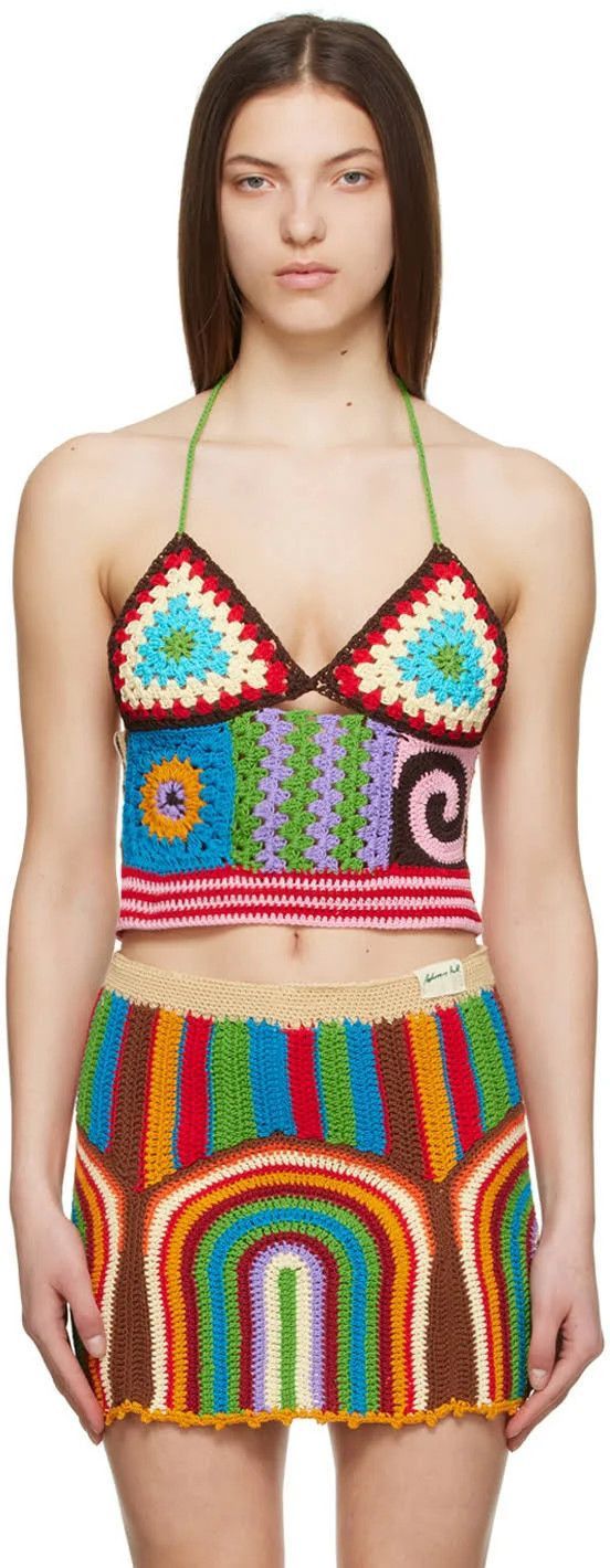 Andersson Bell o1mle1224 Crotchet Bikini Top in Multicolor Size L / US 10 / IT 46 - 3 Thumbnail