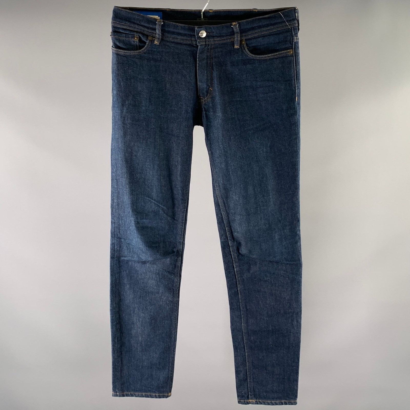 Acne Studios ACNE Size 31 Navy Indigo Contrast Stitch Slim Fit Jeans Size US 31 - 1 Thumbnail