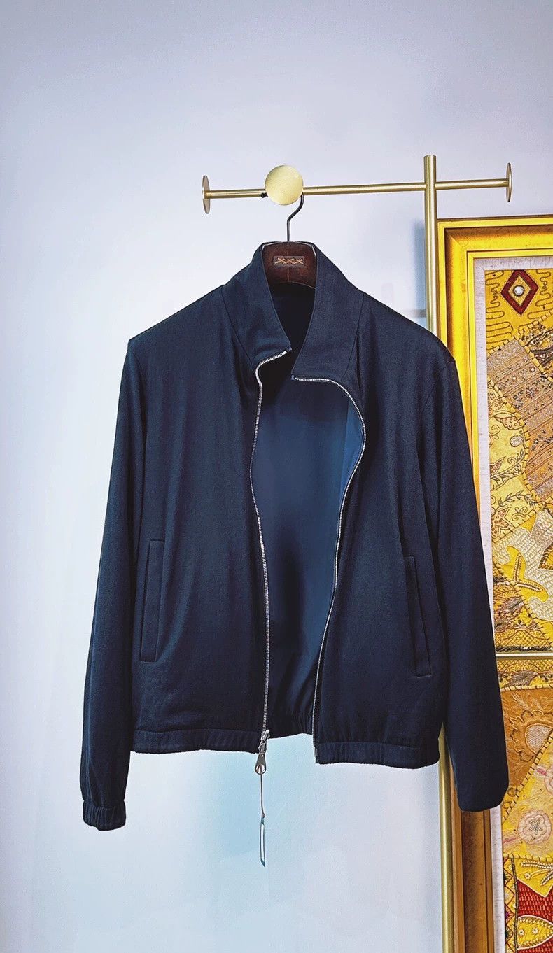 Loro Piana LORO PIANA Navy blue double-faced pilot jacket Size US M / EU 48-50 / 2 - 6 Thumbnail