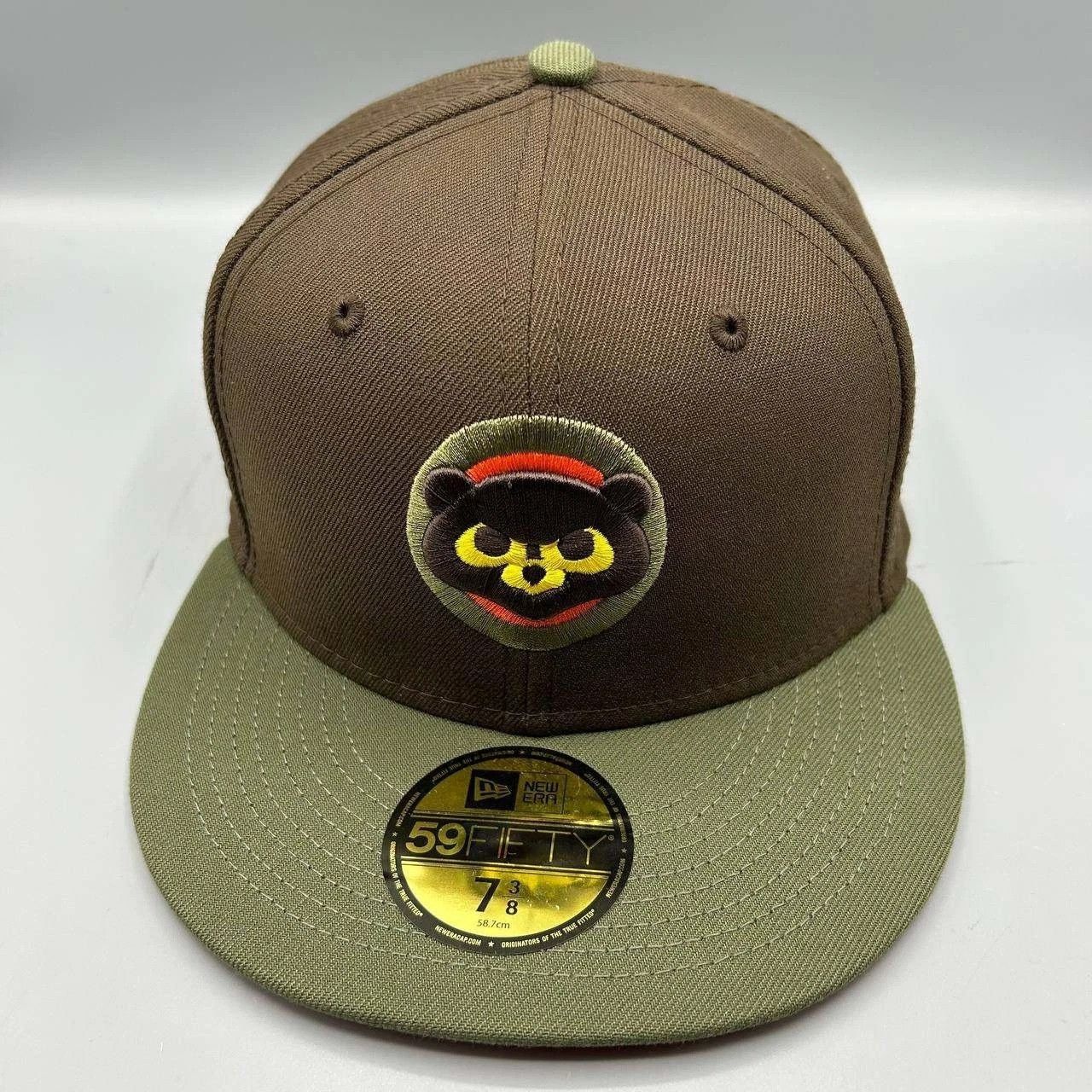 New Era Chicago Cubs Hat Men 7 3/8 Brown Green MLB Fitted Cap New Size ONE SIZE - 1 Thumbnail