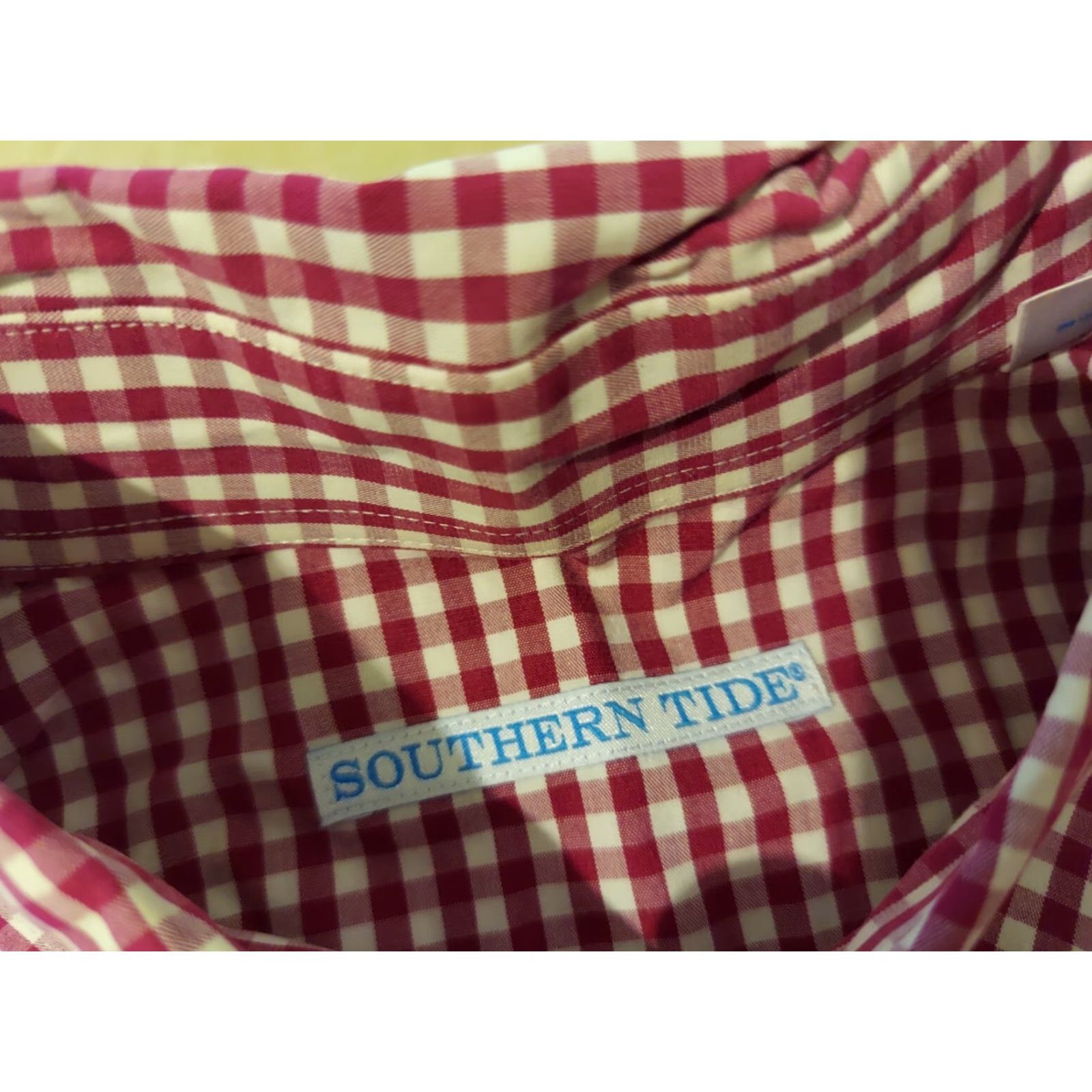 Southern Tide Mens Southern Tide Button-Up Shirt L Large Red Plaid Long Sleeve Mens Size 42R - 3 Thumbnail
