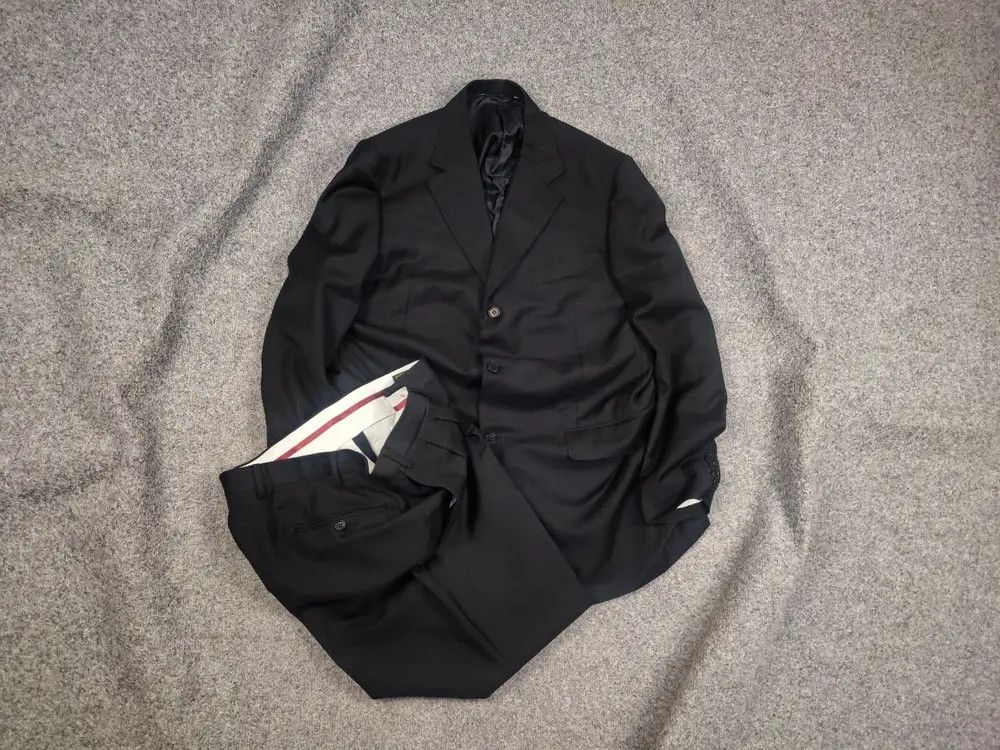 Canali Canali Classic Design Pure Wool Dark plaid super 120's Suit Size 52R - 1 Thumbnail