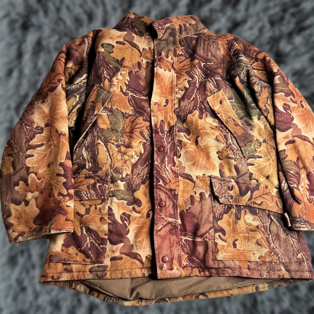 Vintage VINTAGE L.L.Bean Camo Hunting Jacket Oak Leaf Print Outdoor Coat USA Made XL Mens Size US XL / EU 56 / 4 - 1 Thumbnail
