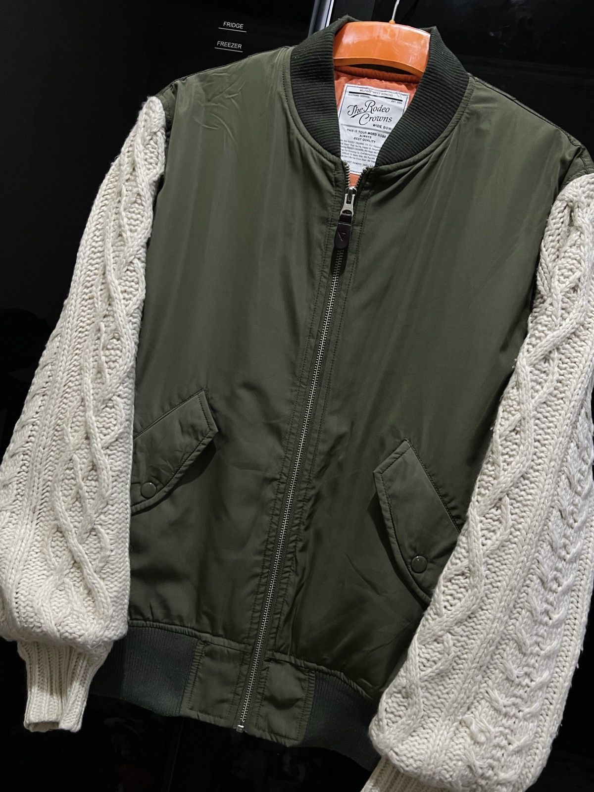 Japanese Brand Vintage The Rodeo Crown Japan Knit Sleeves Bomber Jacket Size US S / EU 44-46 / 1 - 2 Thumbnail