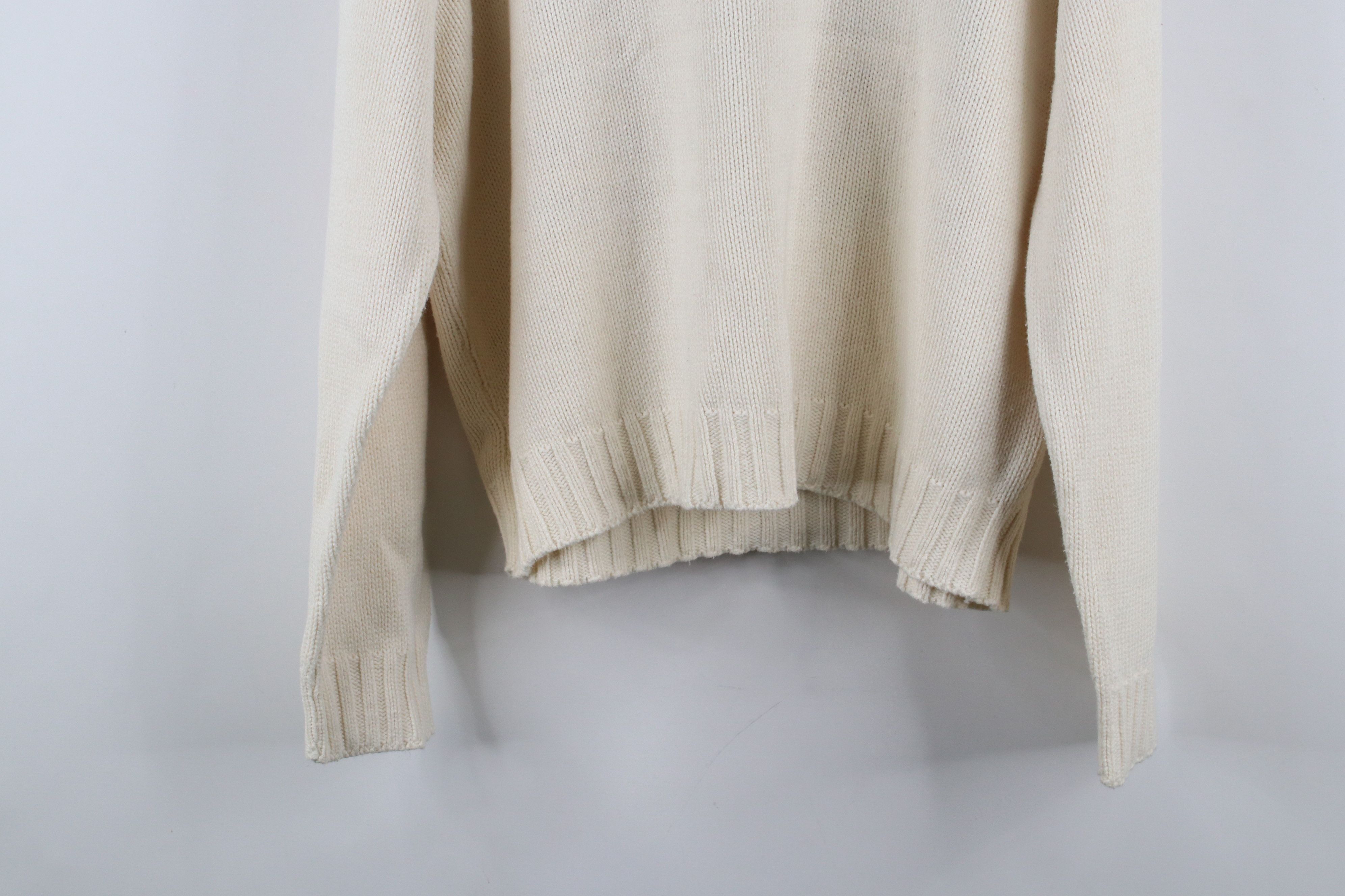 Vintage Vintage 90s Streetwear Flag Cotton Knit Sweater Cream USA Size XL / US 12-14 / IT 48-50 - 11 Thumbnail