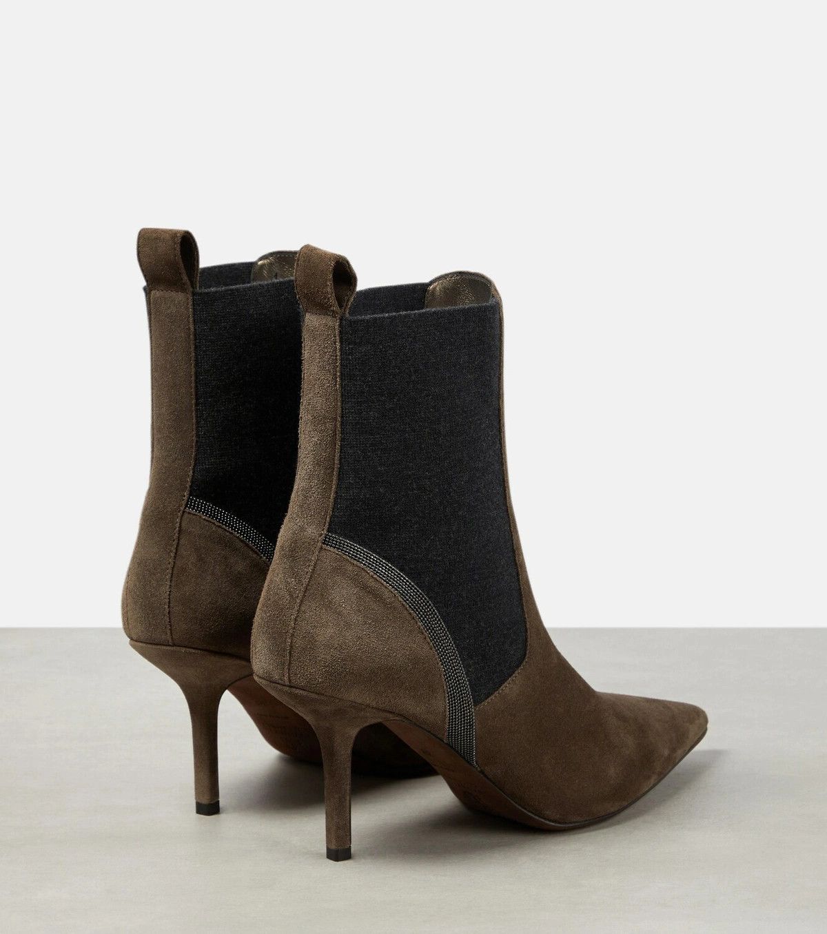 Brunello Cucinelli o1y0725 Ankle Boots in Khaki/Black Size US 8 / IT 38 - 4 Thumbnail