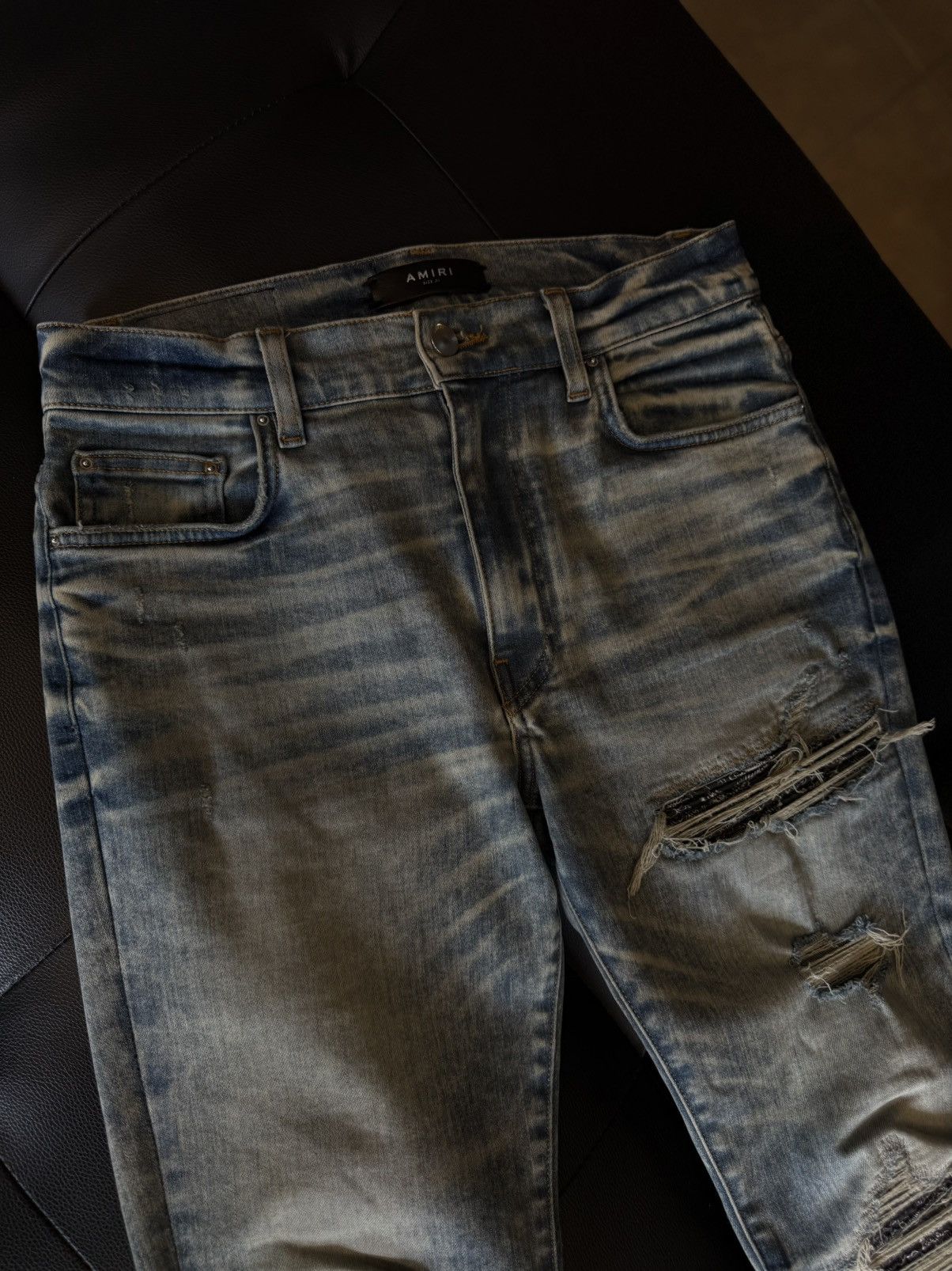 Amiri Amiri Blue Jeans Black Bandanna Patch Size 31 Flawless 🧼 Size US 31 - 7 Thumbnail