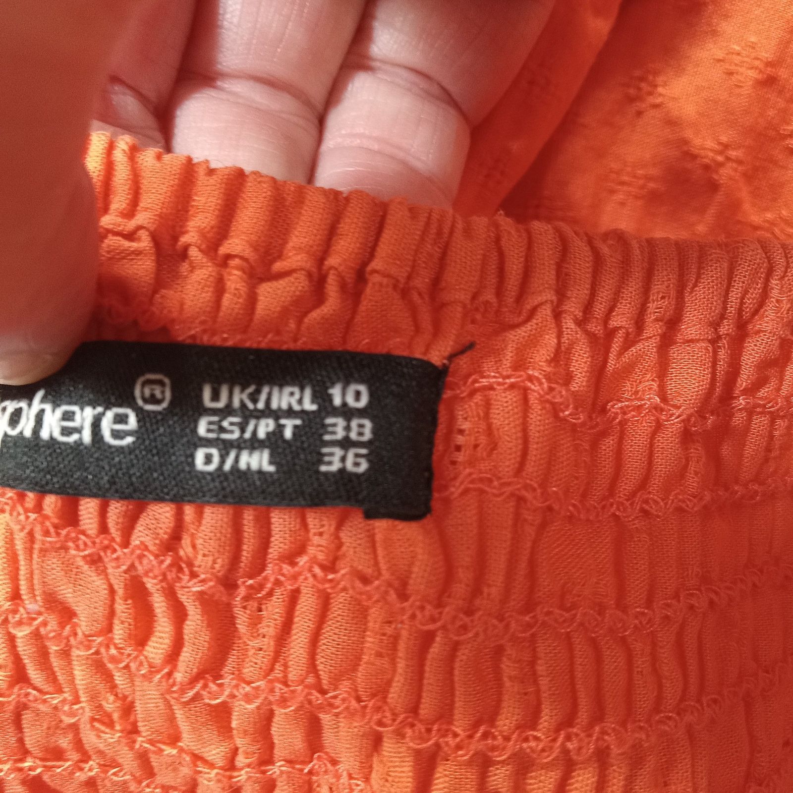 & Other Stories Atmosphere Sun Dress Women's 6 Orange Ruffle Pockets Cotton Size S / US 4 / IT 40 - 7 Thumbnail