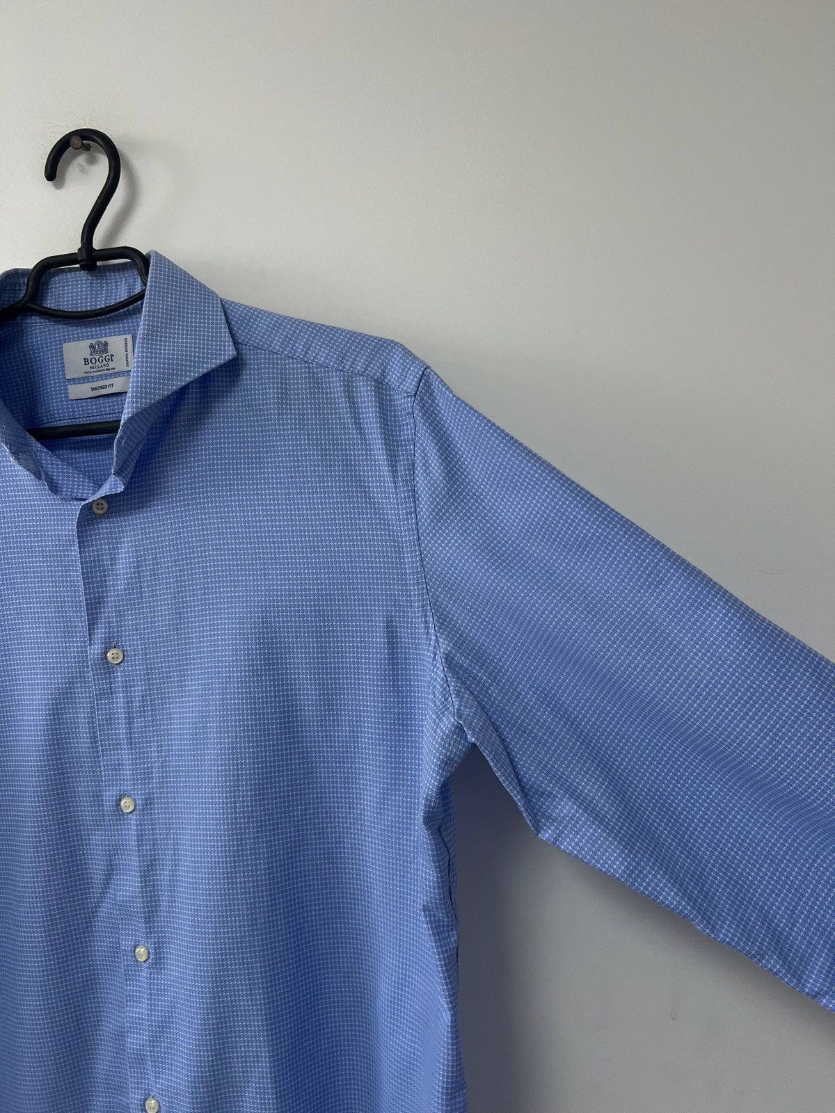 Boggi Authentic Boggi Milano Tailored Fit Button Shirt Blue 41/16 Size US XS / EU 42 / 0 - 13 Thumbnail