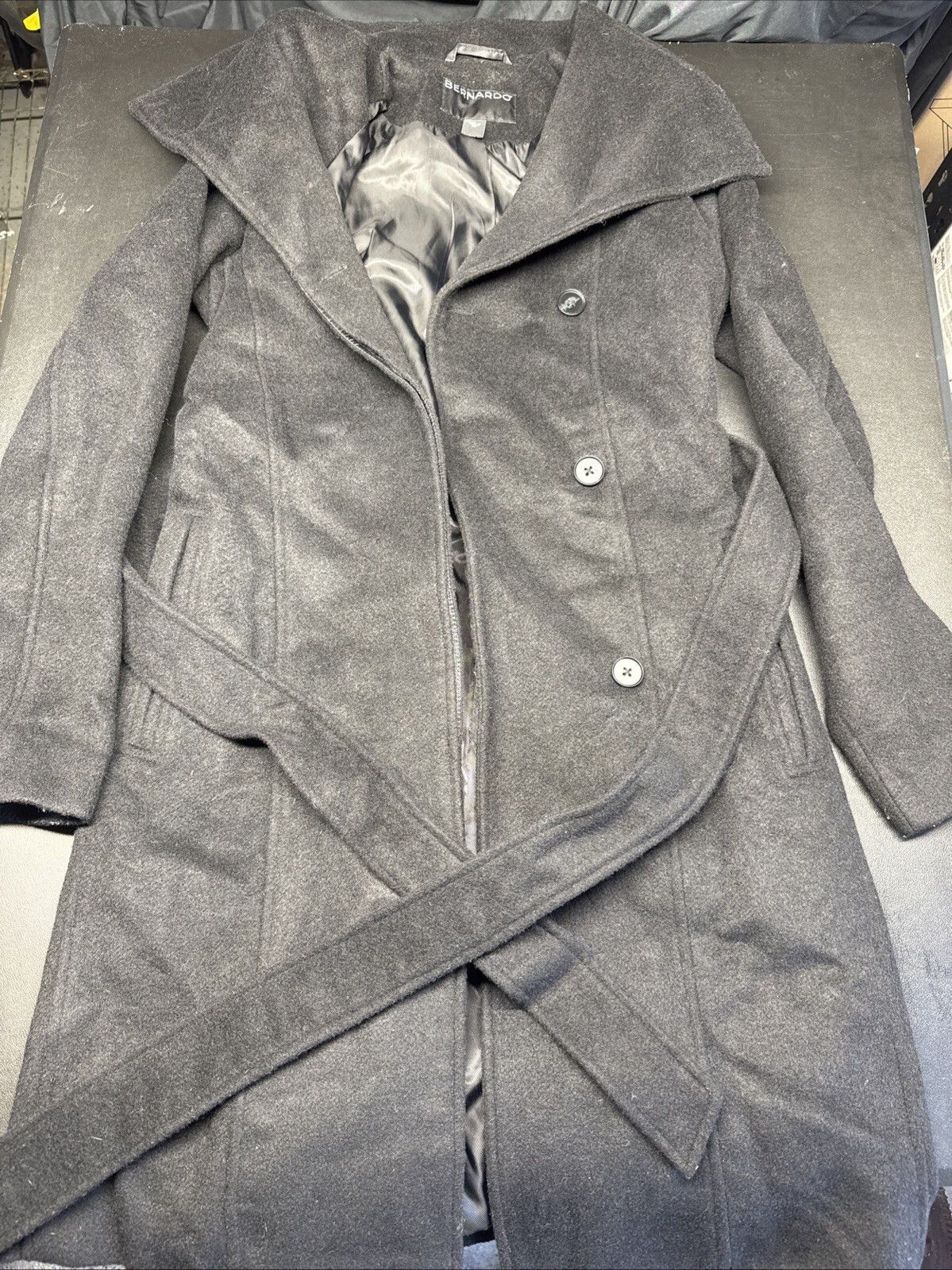Bernhard Willhelm black Bernardo brand wool blend wrap coat Sz XS Size XS / US 0-2 / IT 36-38 - 1 Thumbnail