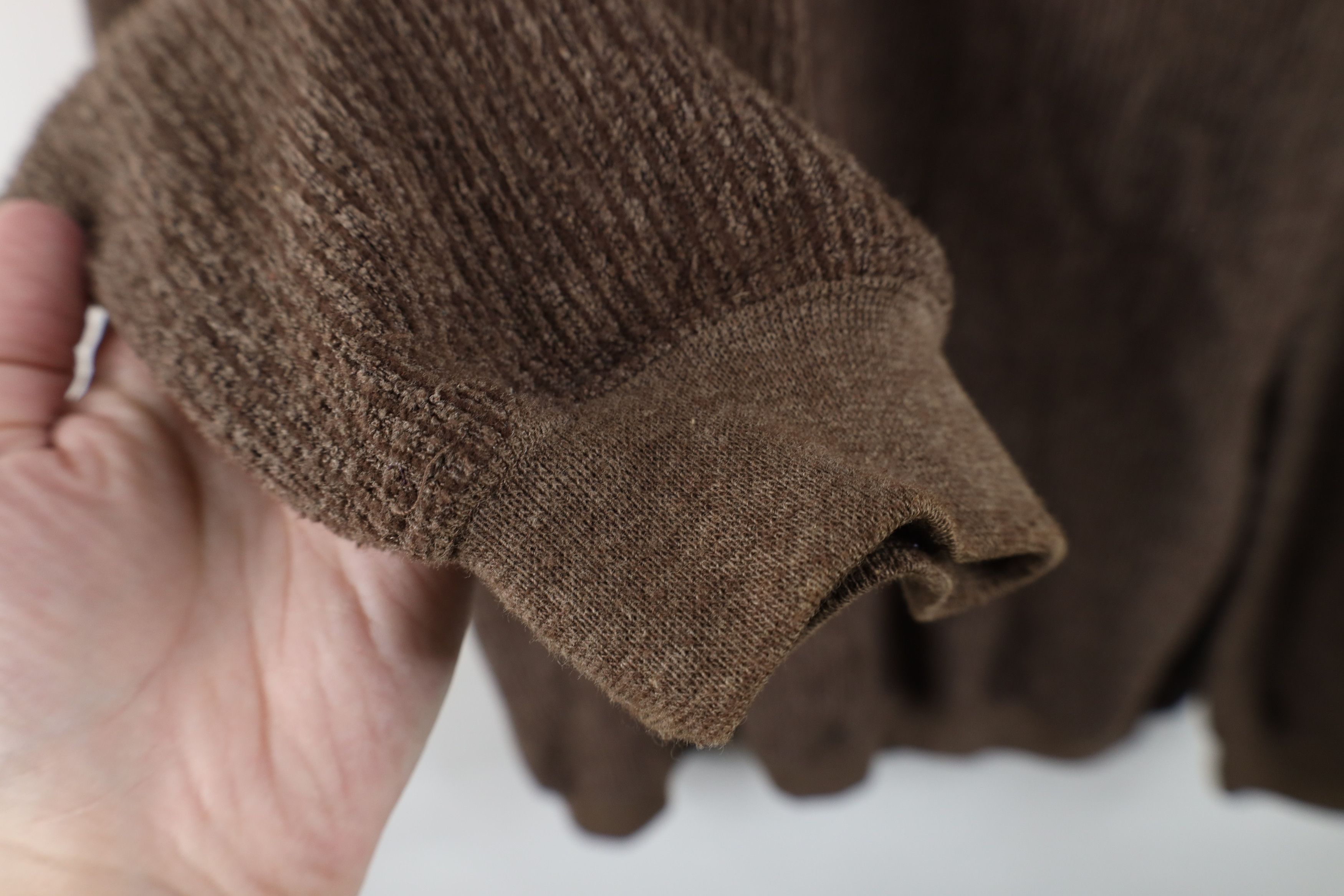 Vintage Vintage 90s Streetwear Ribbed Fleece Collared Sweater Brown Size US XXL / EU 58 / 5 - 8 Thumbnail